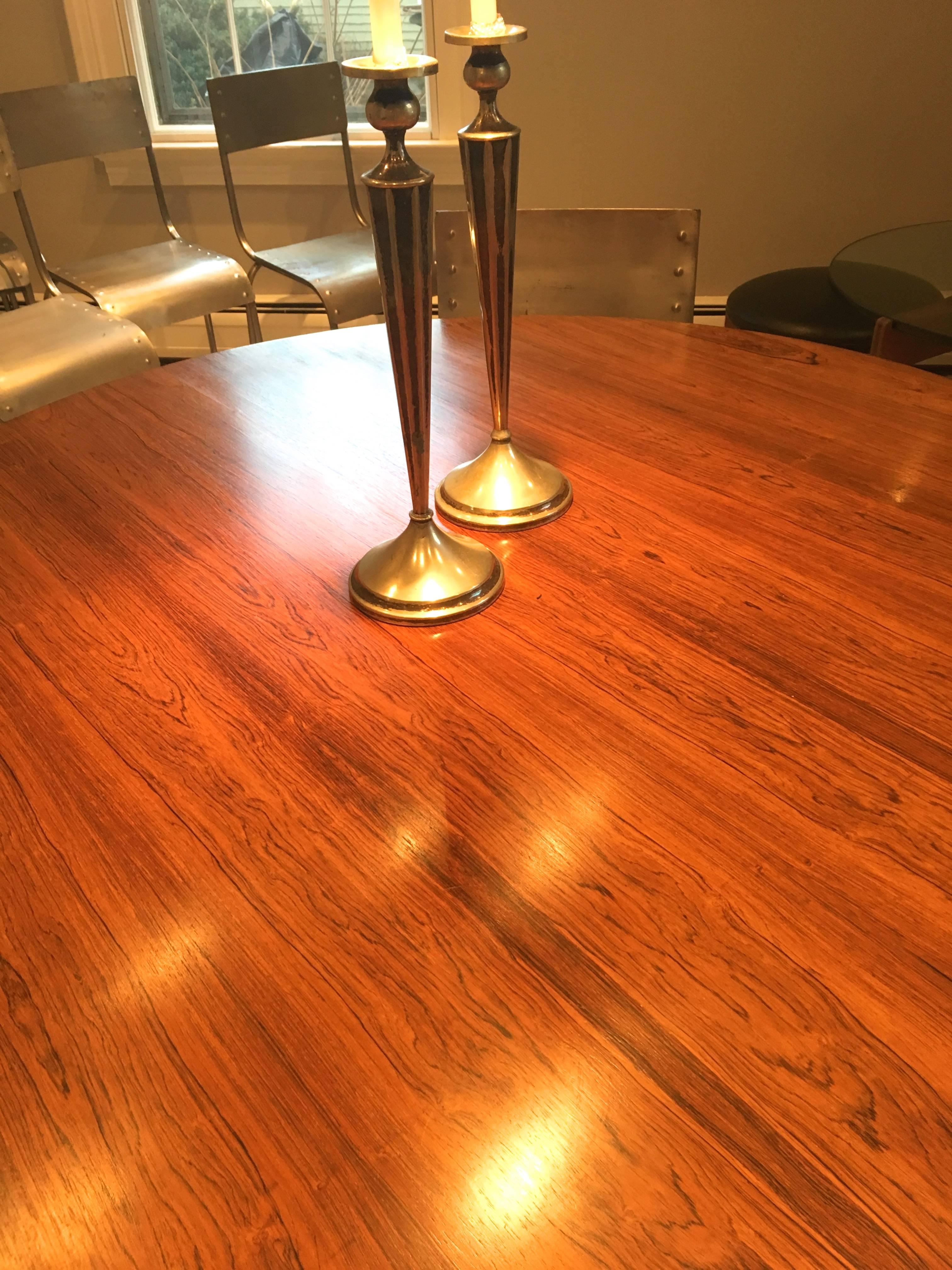 English Merrow Associates Rosewood and Chromium-Plated Dining Table For Sale