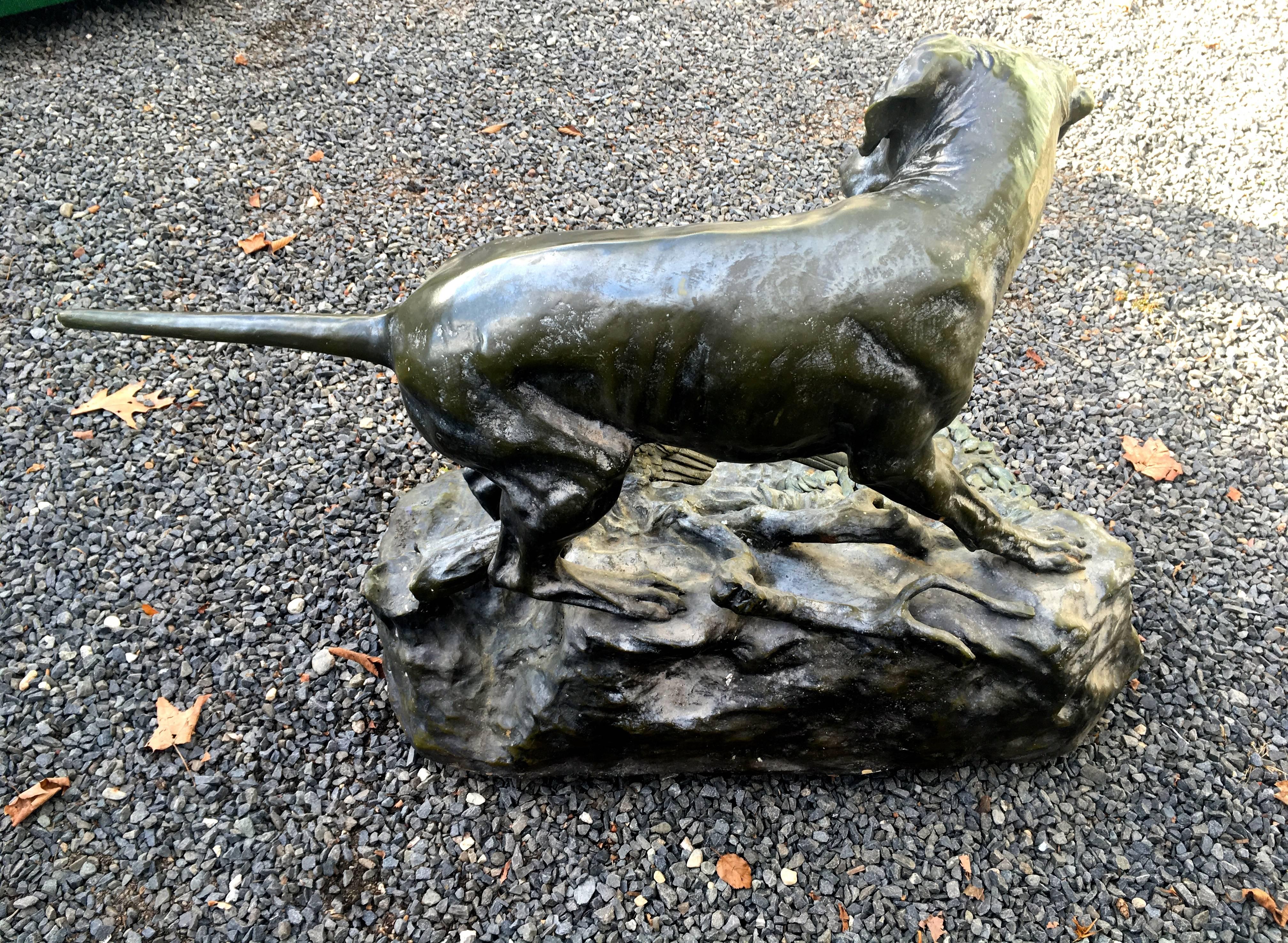 Bronze Re-Cast of Pointer Dog and Pheasant Sculpture after Jules Moigniez 3