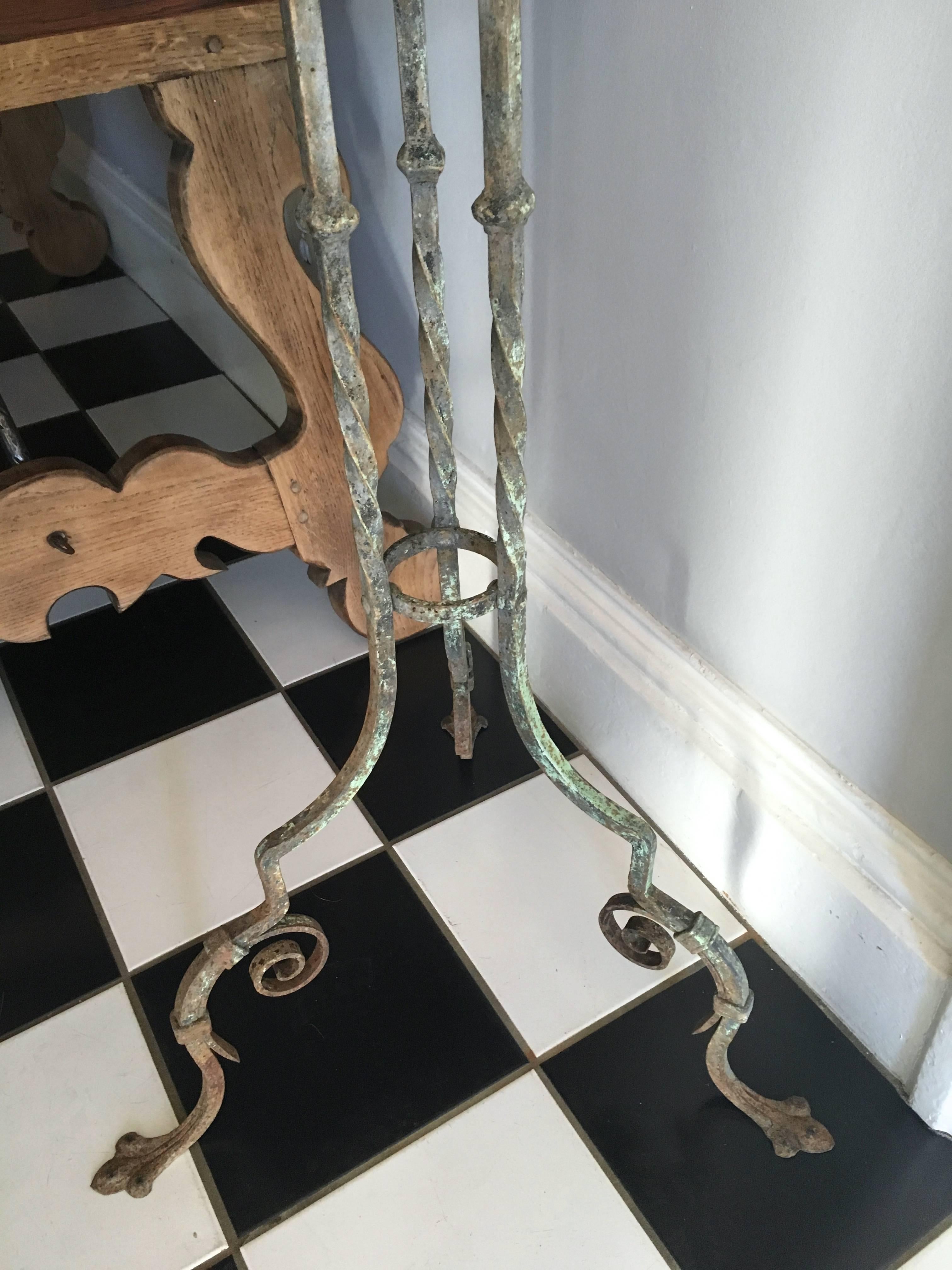Pair of Tall French 19th Century Wrought Iron Stands In Excellent Condition In Woodbury, CT