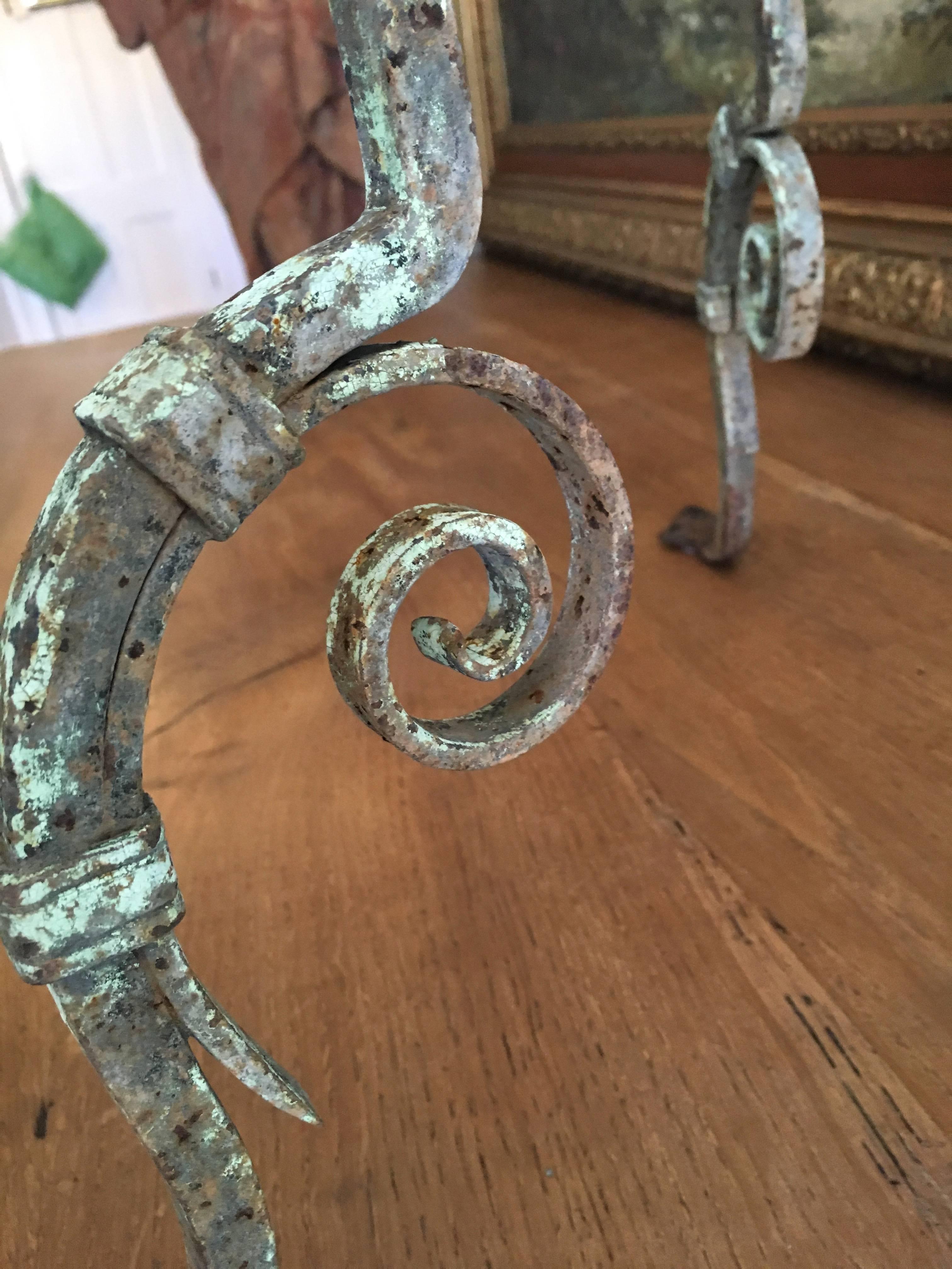 Napoleon III Pair of Tall French 19th Century Wrought Iron Stands