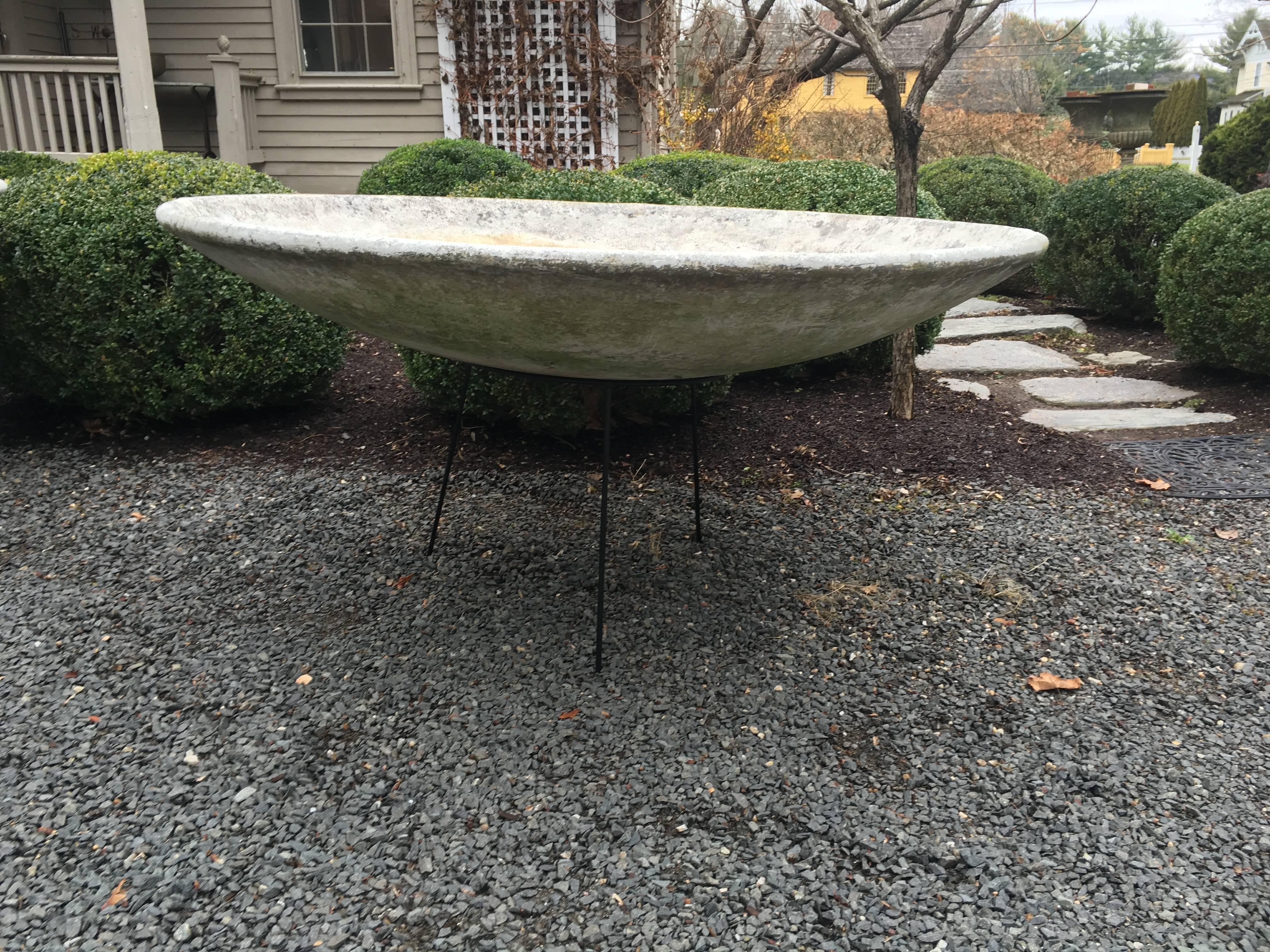 Five Foot Diameter Willy Guhl Saucer Planter in Stand In Excellent Condition In Woodbury, CT