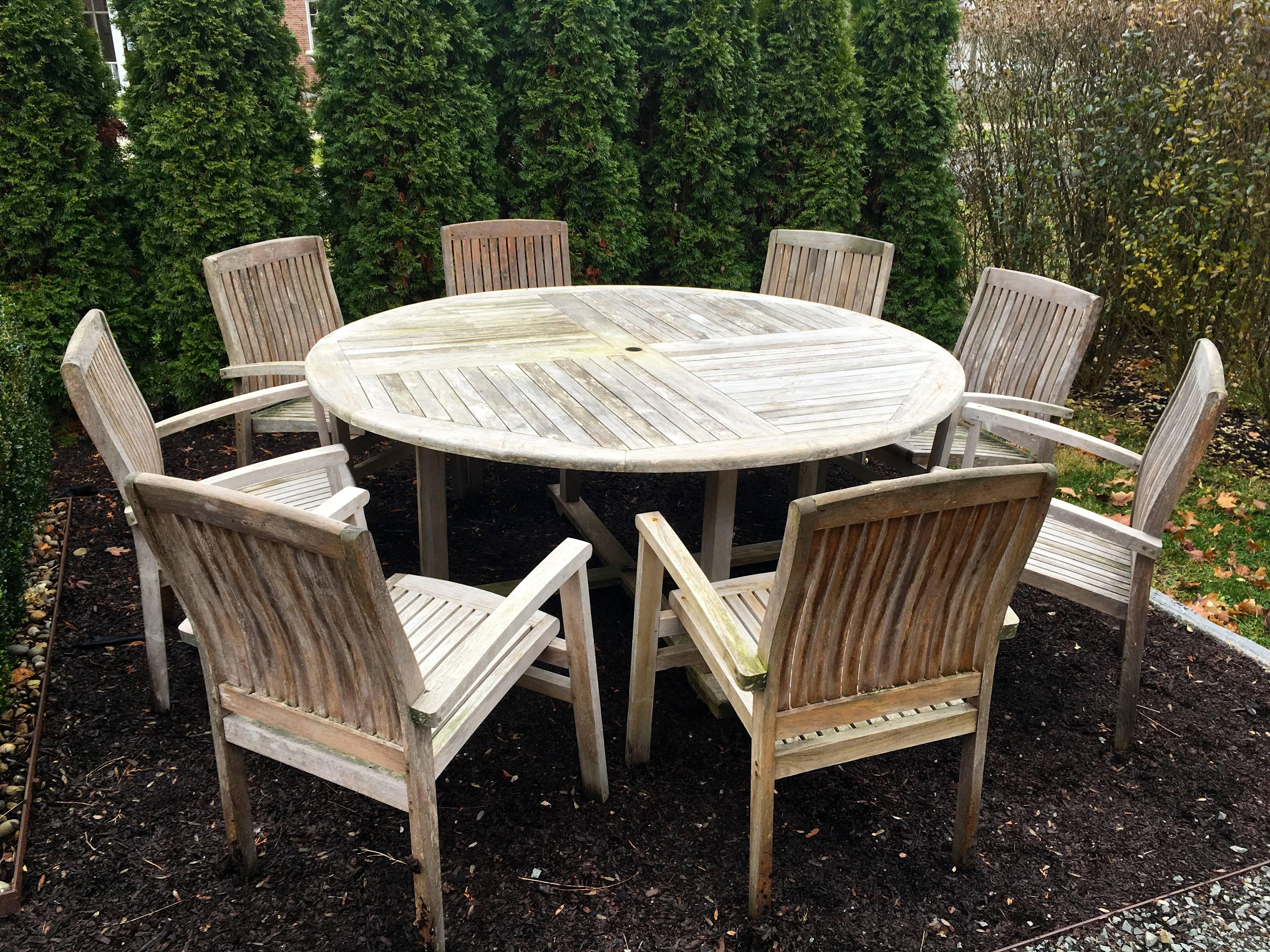 English Teak Dining Set for Eight with Octagonal Table 3