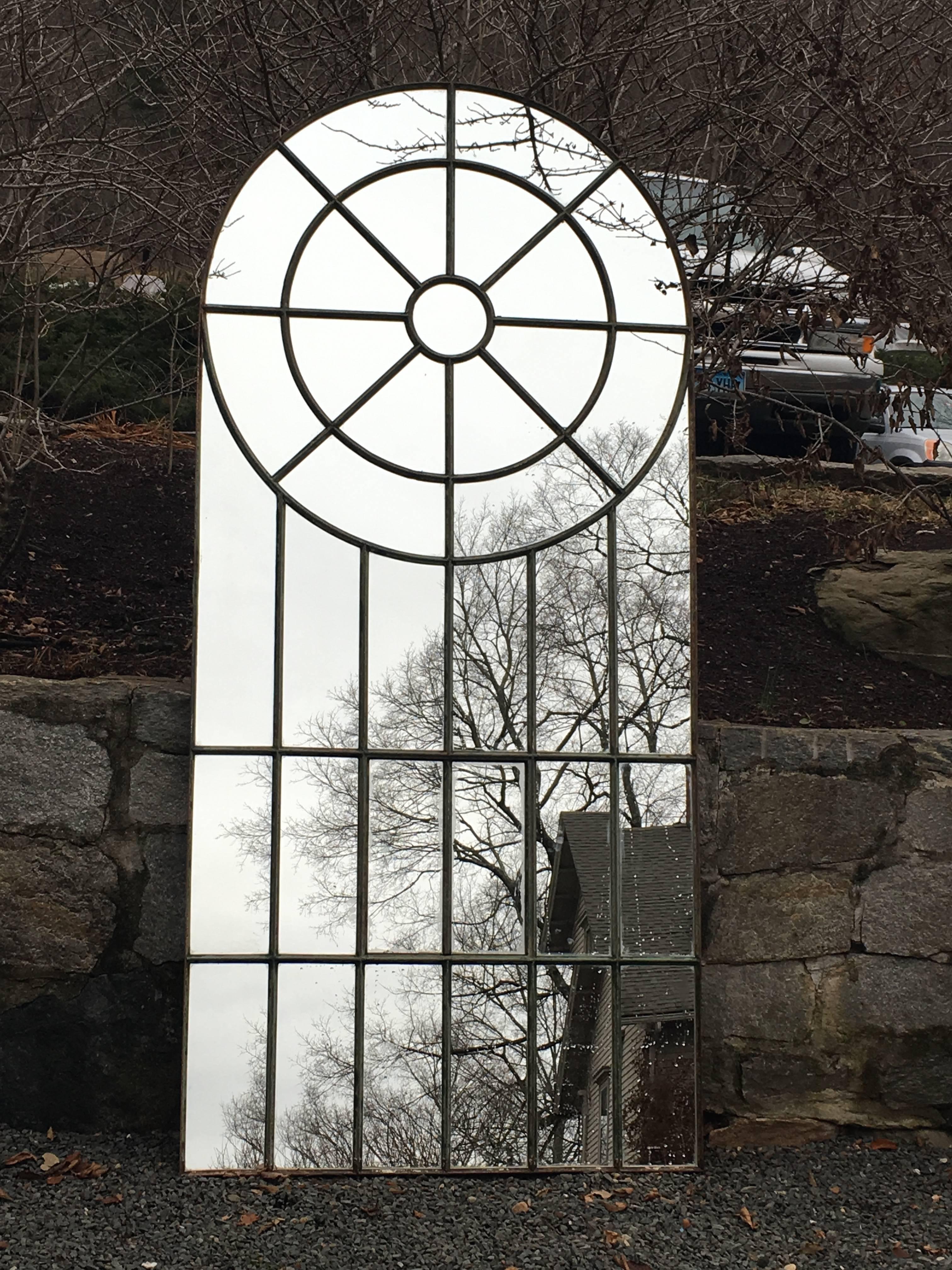 Late Victorian Enormous Cast Iron 19th Century English Crittall Mirror For Sale