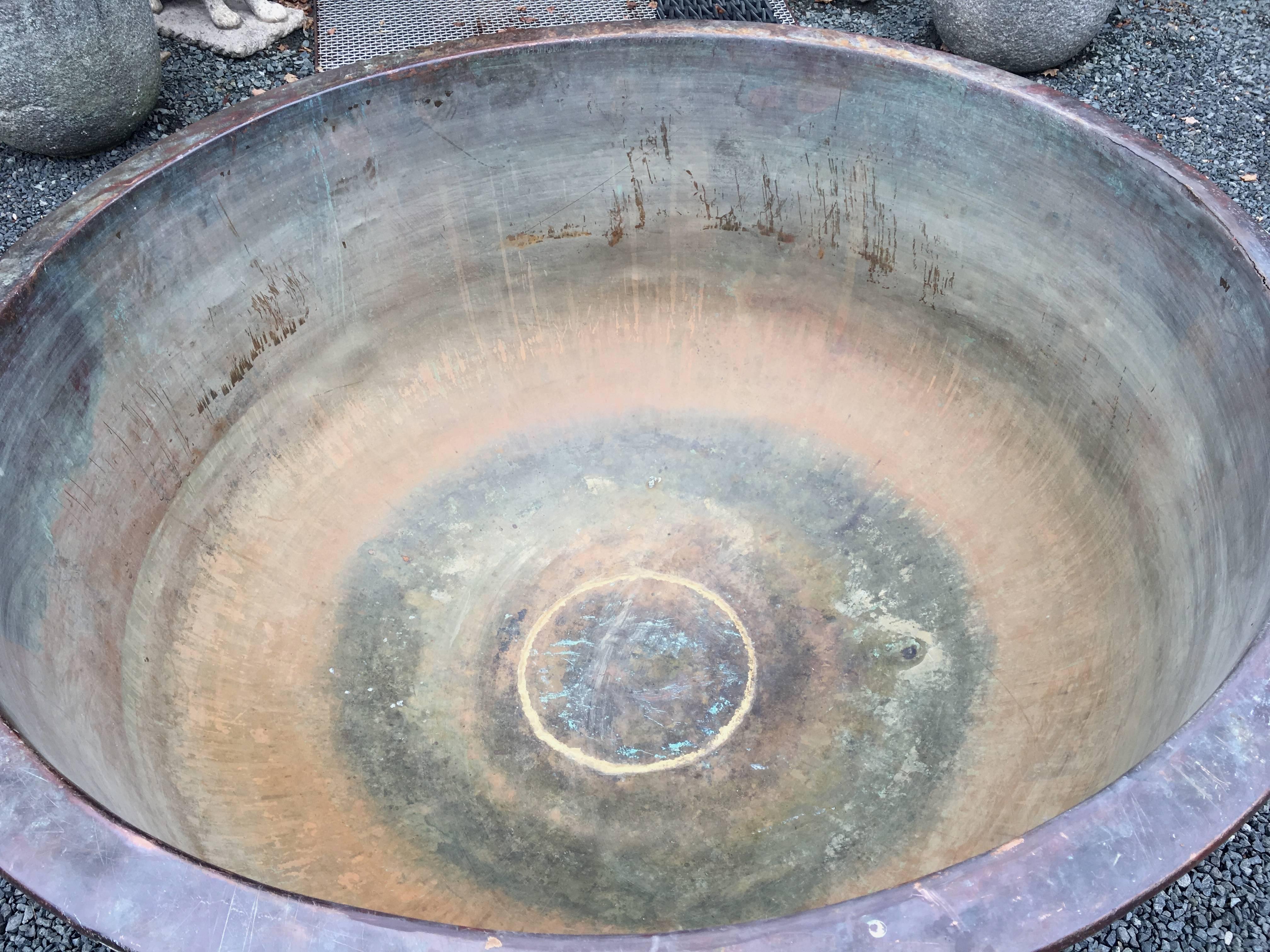 Large Copper Cheese Vat Planter #2, French, circa 1880 In Excellent Condition In Woodbury, CT