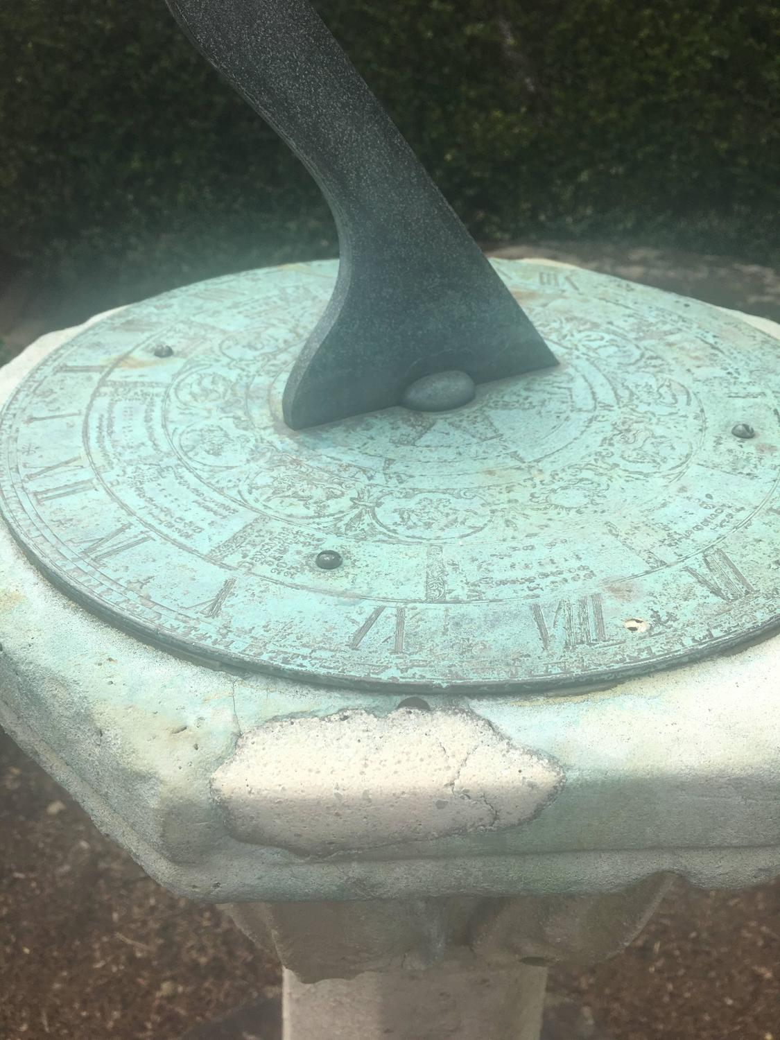 Large Carved Stone Arts and Crafts Sundial For Sale at 1stdibs