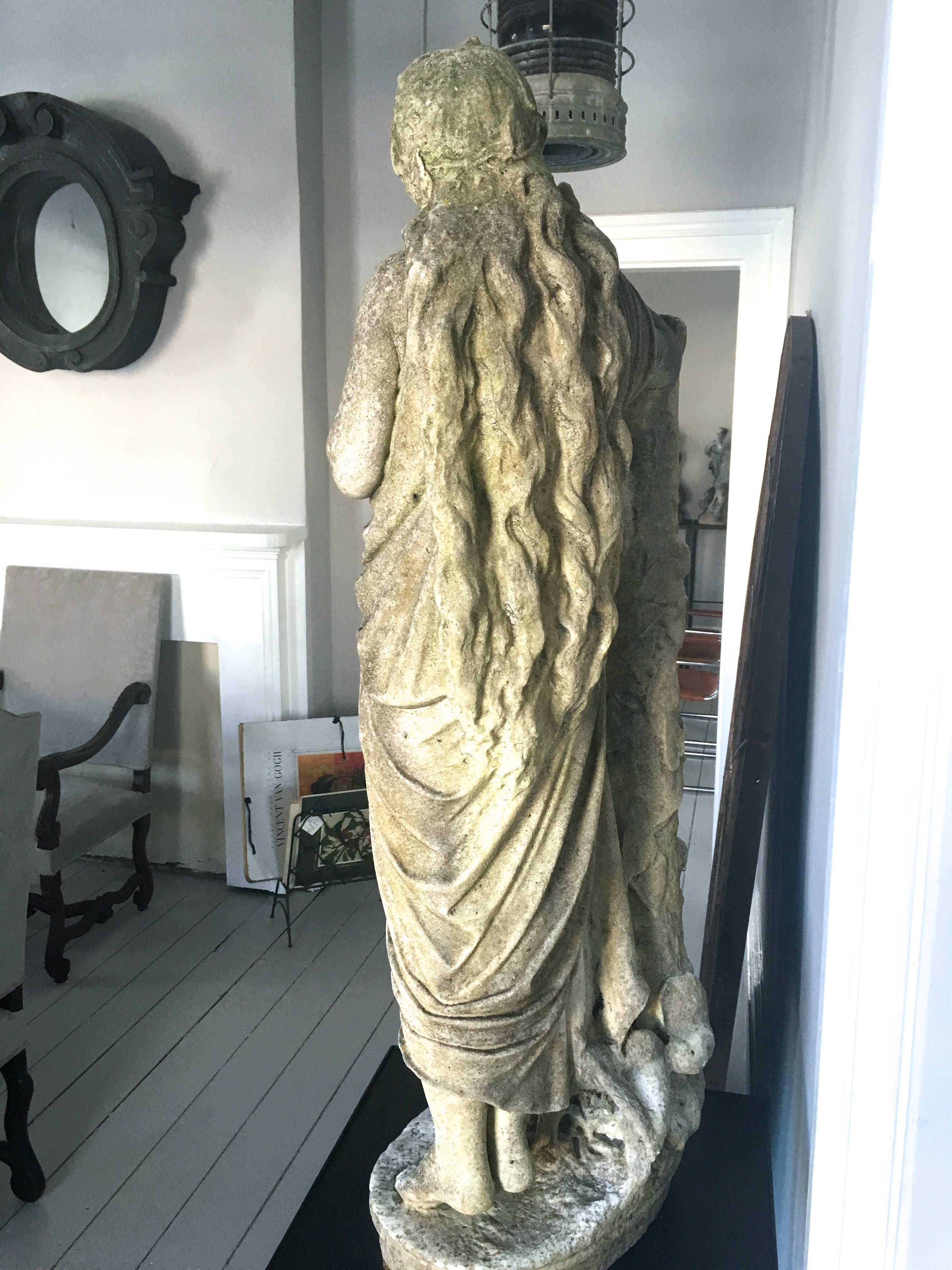 Neoclassical English 19th Century Carved Marble Statue of Young Woman on Tiptoes  For Sale