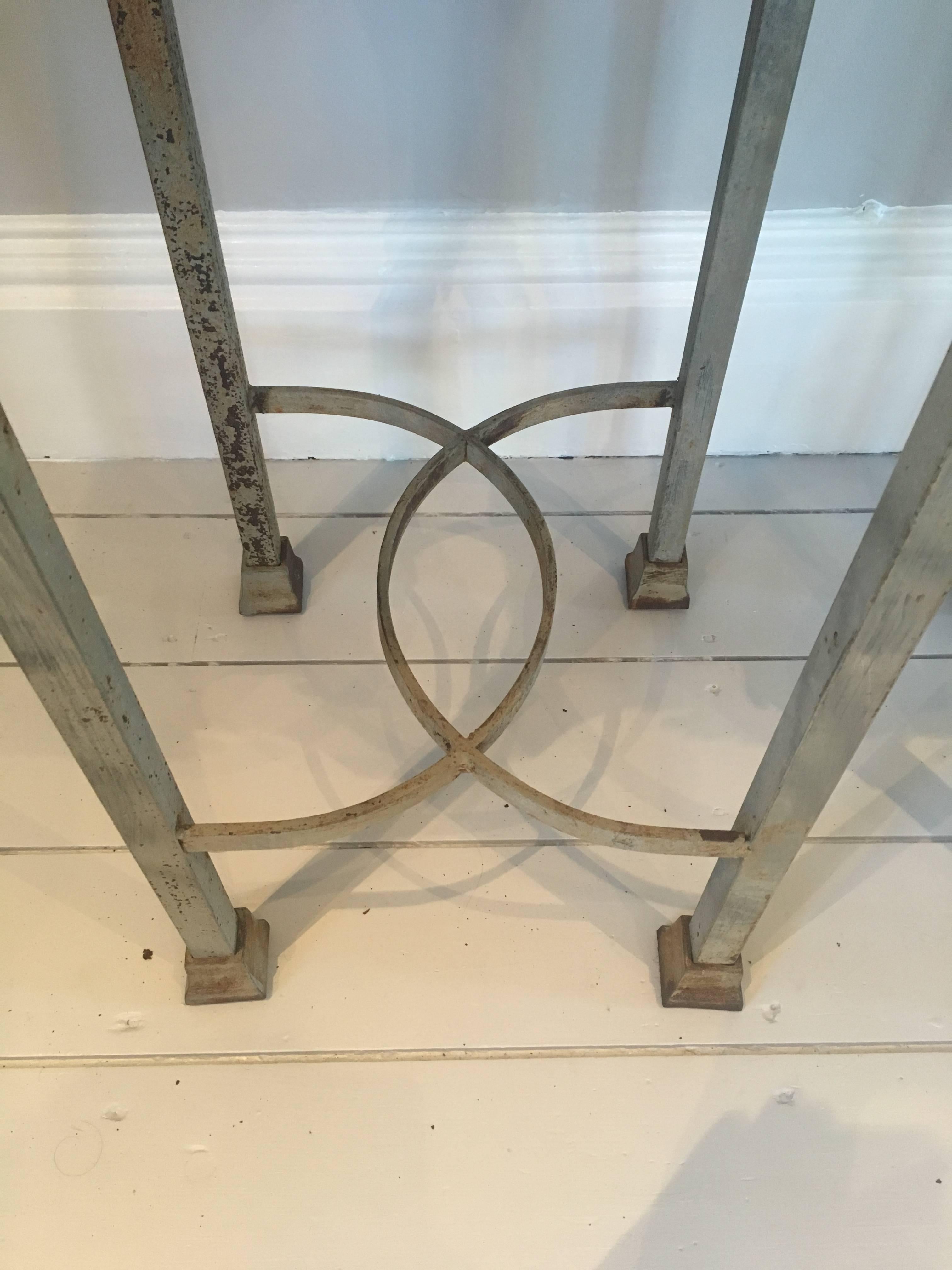 Pair of Tall Gothic Revival Stands in Iron and Zinc In Fair Condition In Woodbury, CT