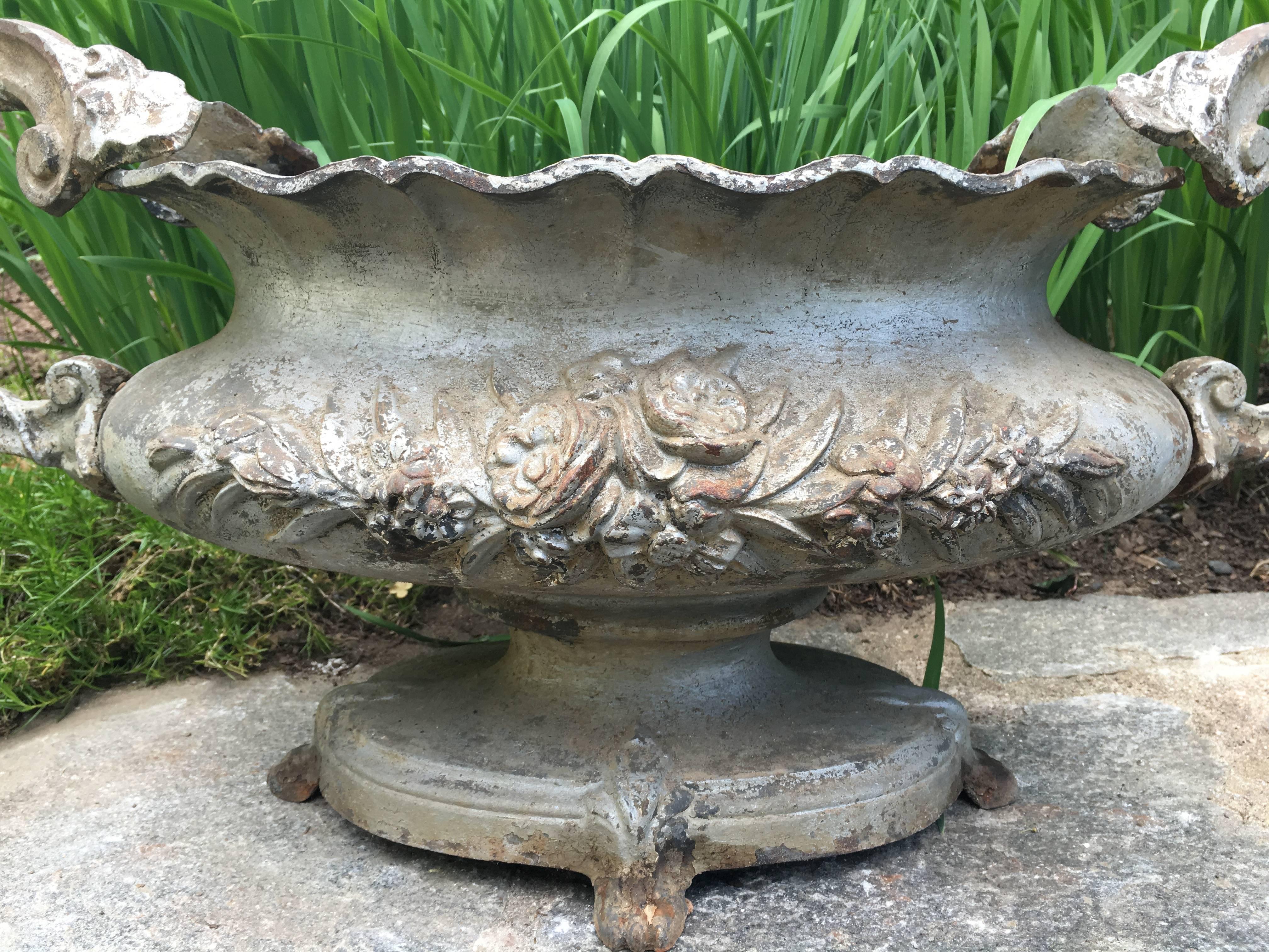 19th C Beaux Arts Cast Iron French Urn 2