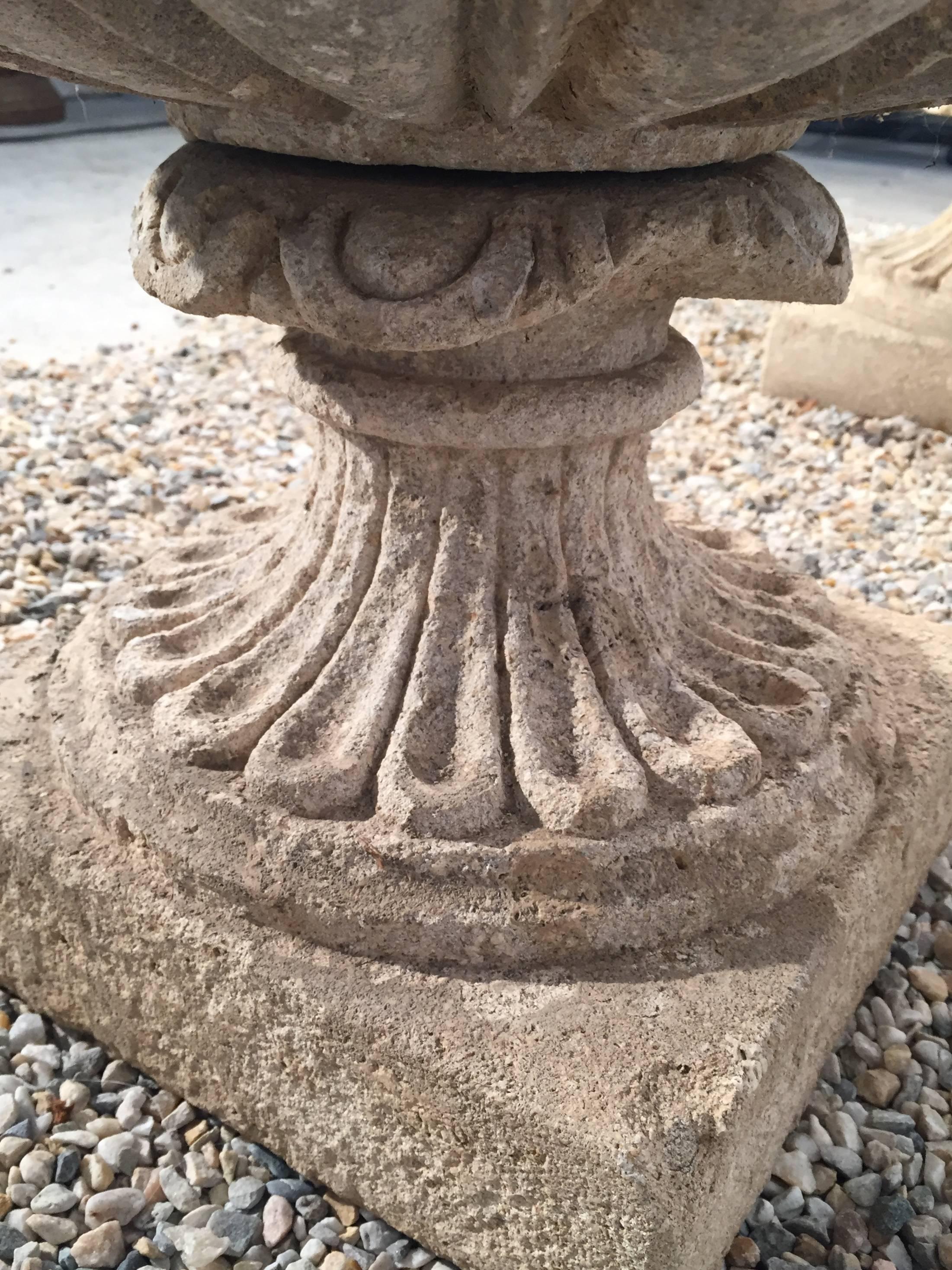 Set of Four Large Carved Limestone Urns from Michael and Diandra Douglas Estate 2