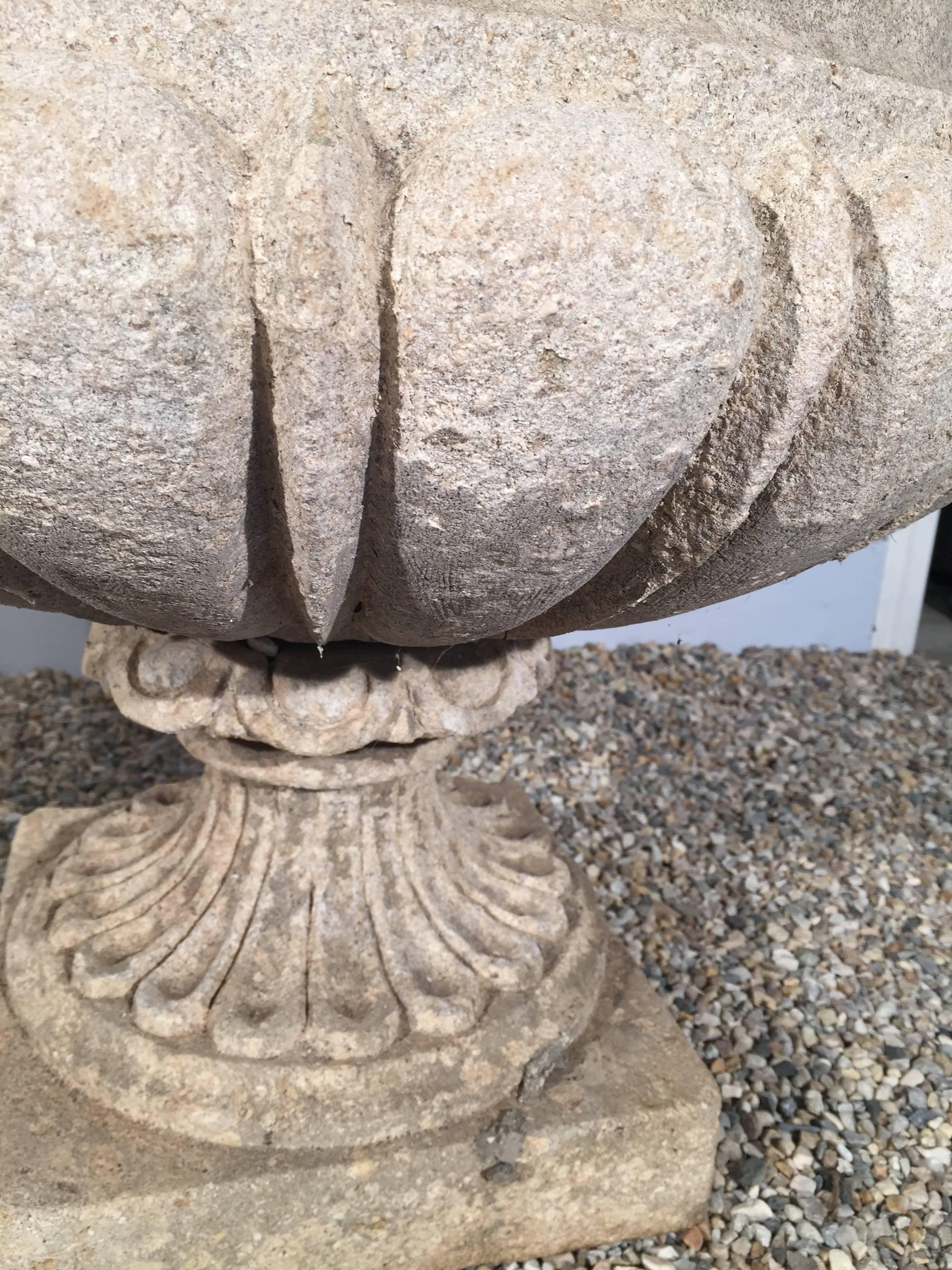 Set of Four Large Carved Limestone Urns from Michael and Diandra Douglas Estate 1