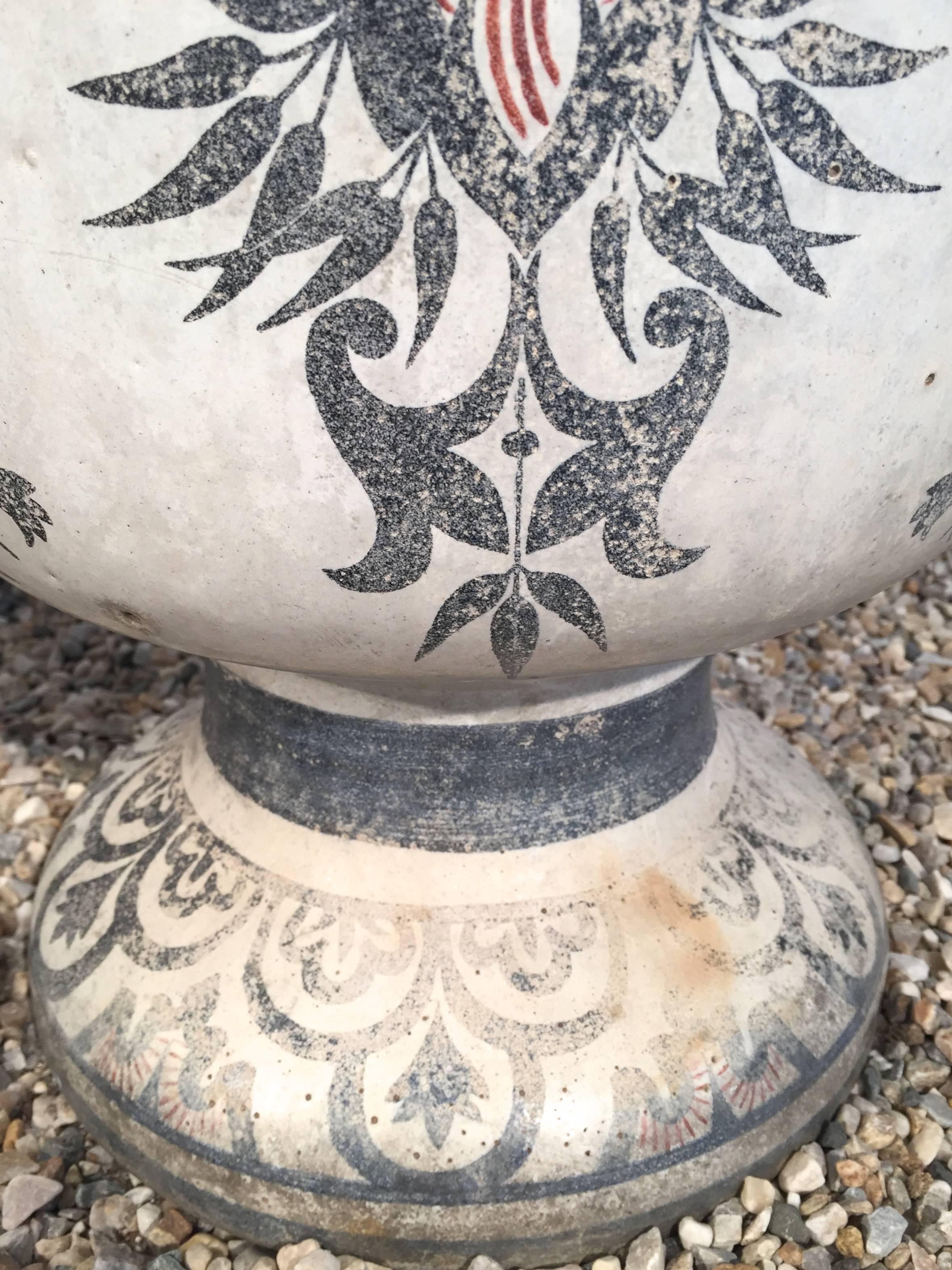 Pair Enameled Cast Iron Vases de Rouen from Oprah Winfrey's Personal Collection 3