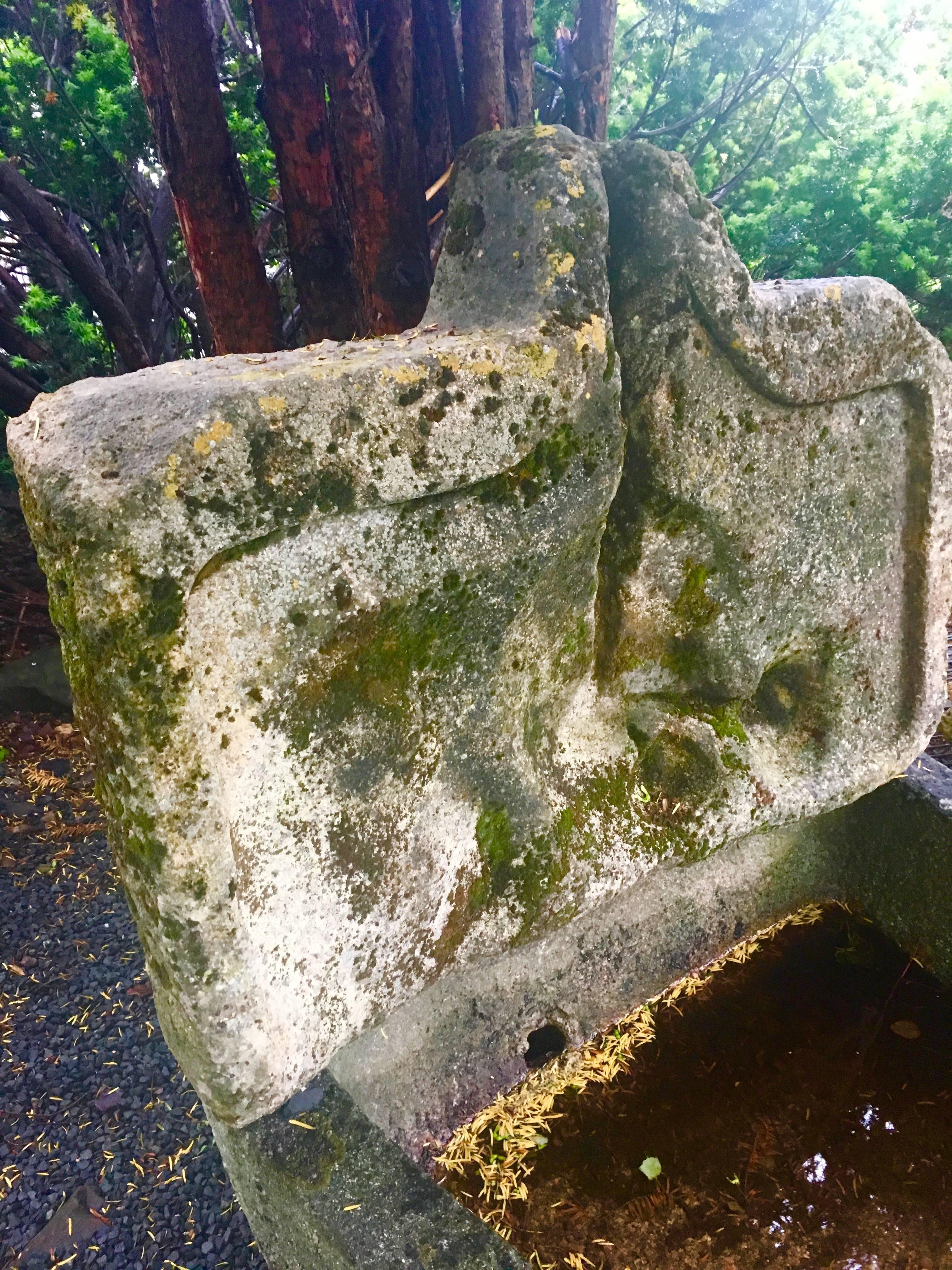 French 15th Century Hand-Carved Granite Trough with Fountain Backsplash 8