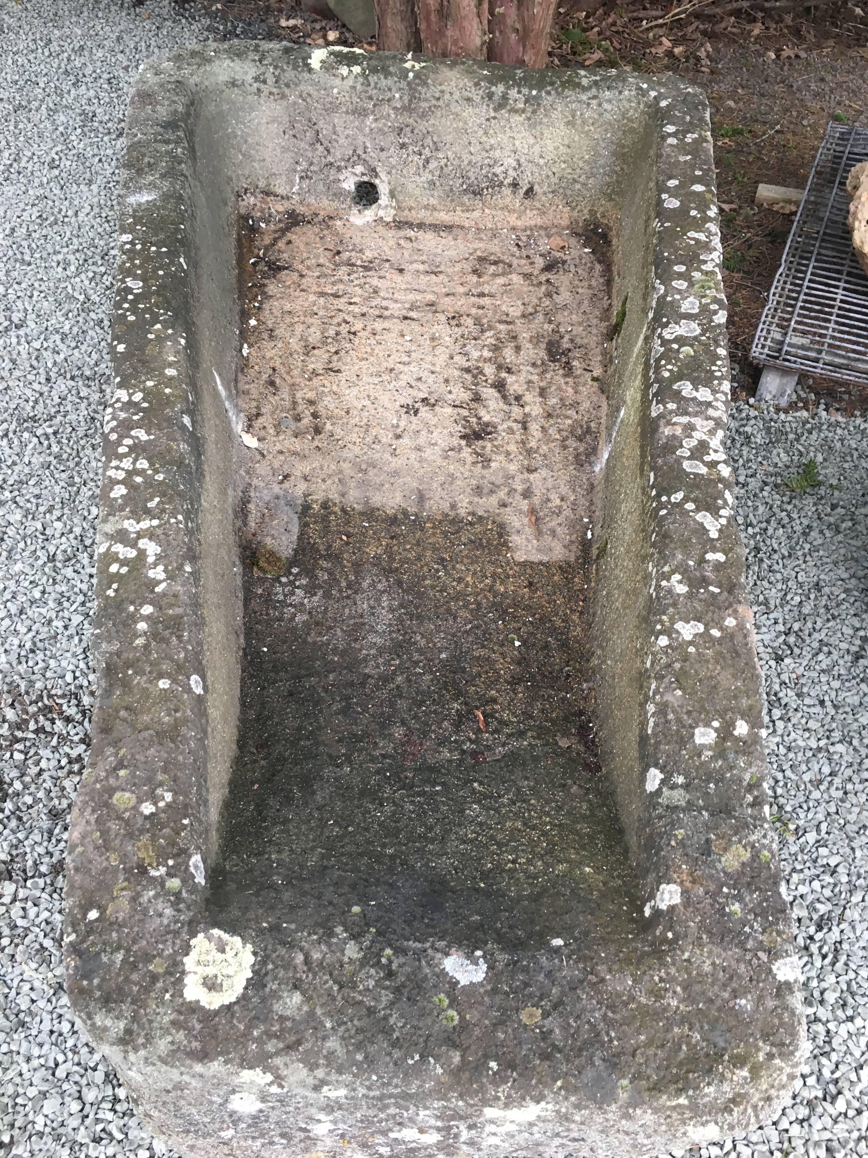 18th Century and Earlier 15th Century French Keystone-Shaped Granite Lavoir or Trough For Sale