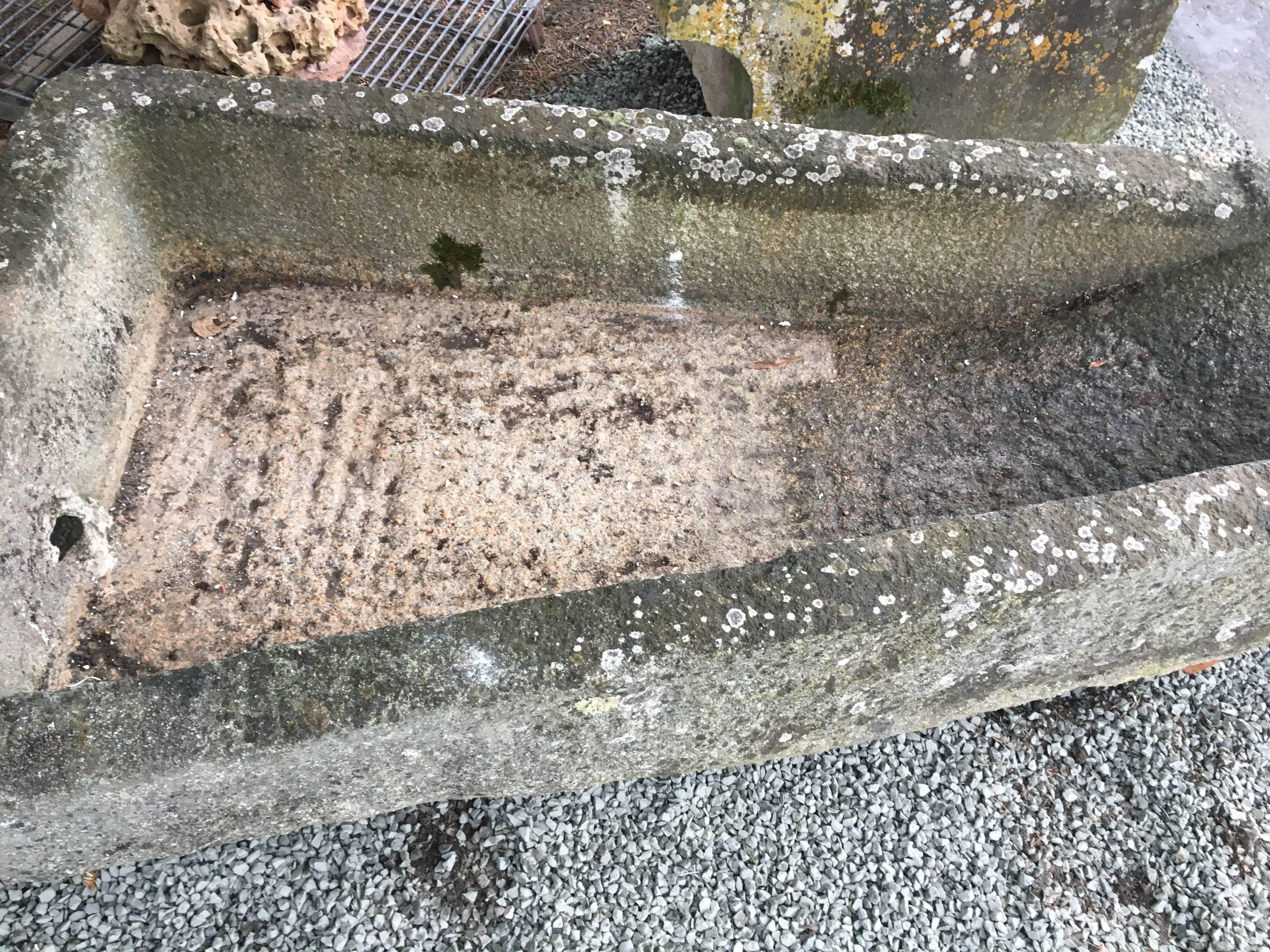 Rustic 15th Century French Keystone-Shaped Granite Lavoir or Trough For Sale