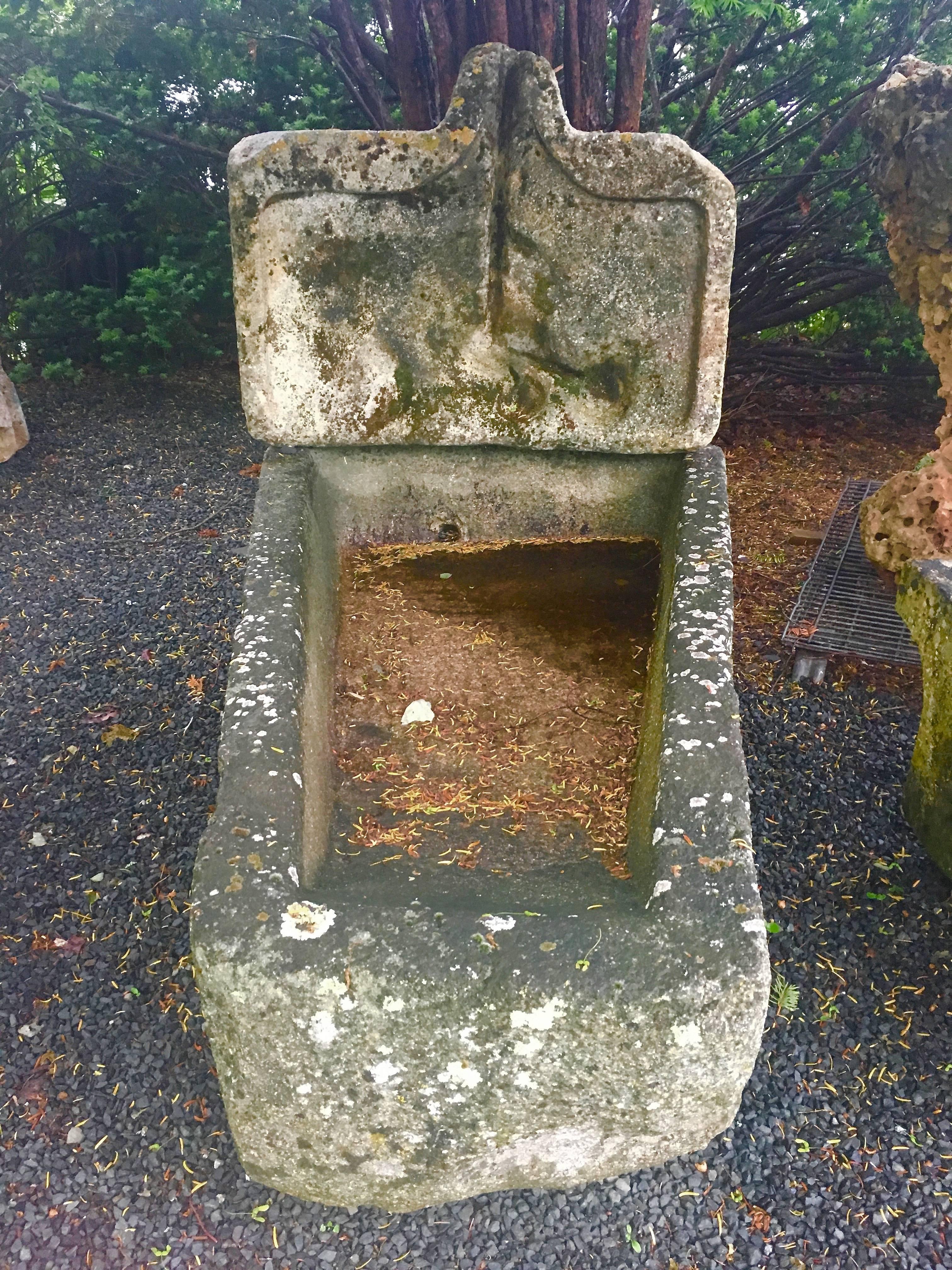 15th Century French Keystone-Shaped Granite Lavoir or Trough For Sale 4