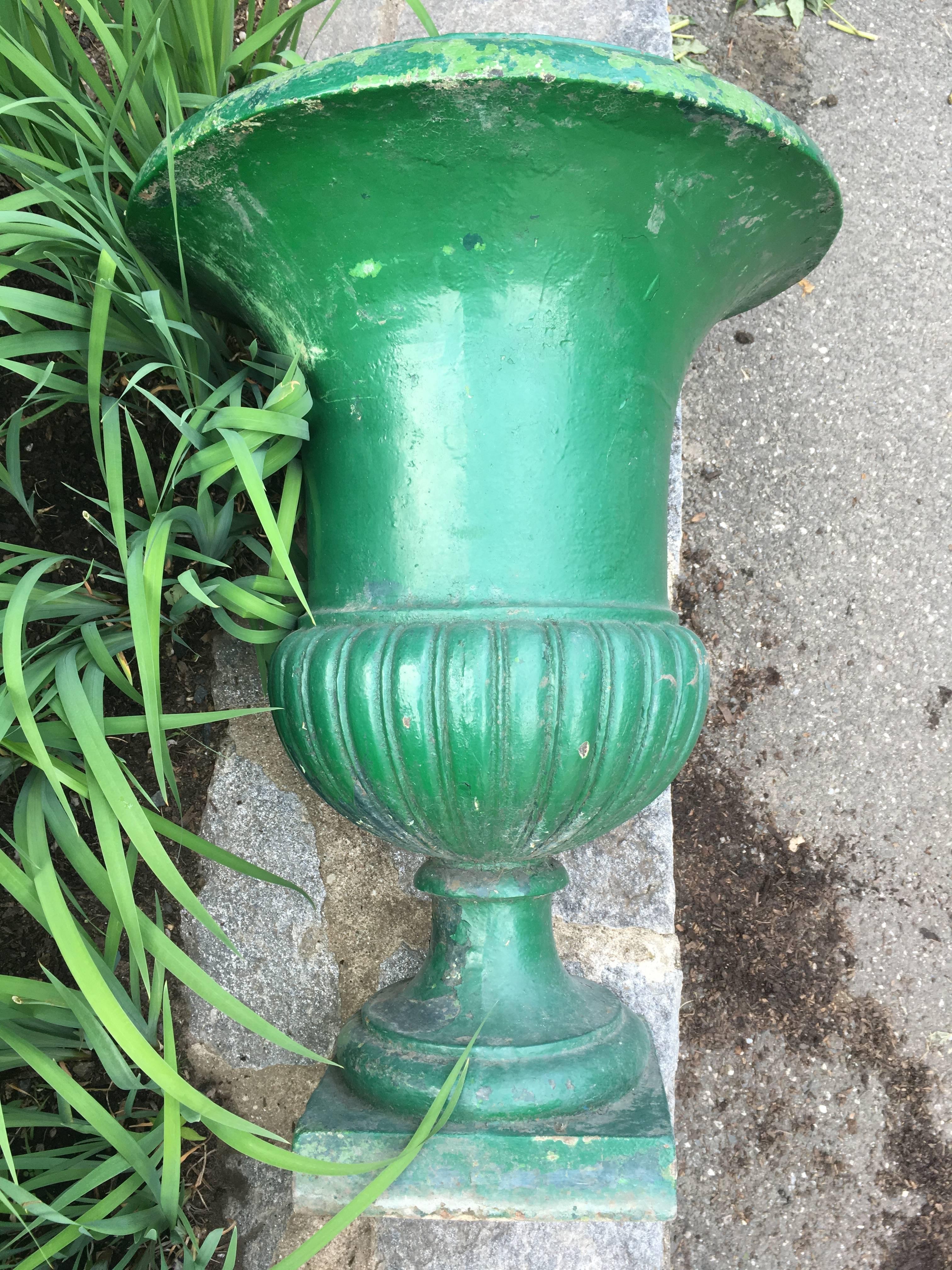 Large French 19th Century Cast Iron Campana Urn For Sale 6