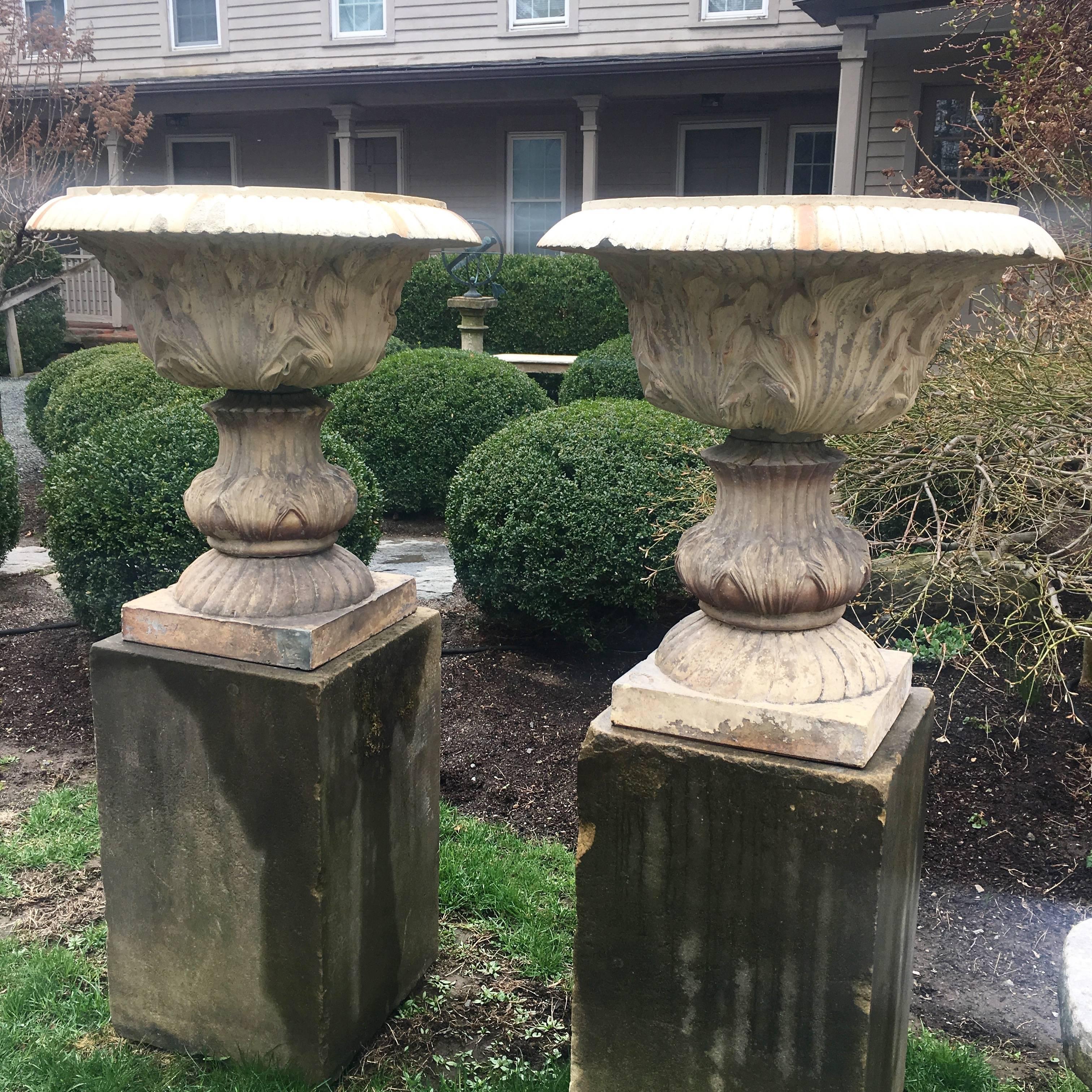 Pair of 19th Century Fireclay Urns from Michael Douglas' Former Estate For Sale 4