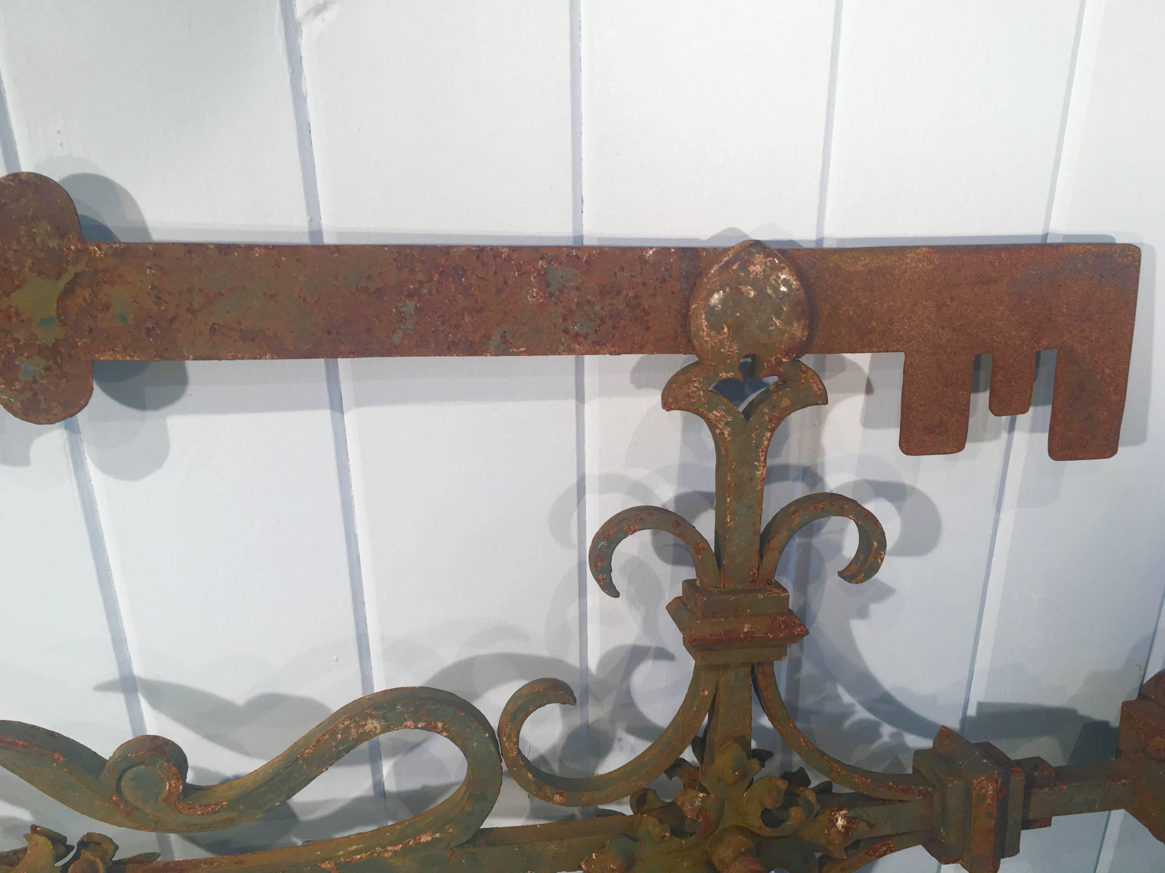 Very Large 18th Century French Key Maker's Trade Sign For Sale 1