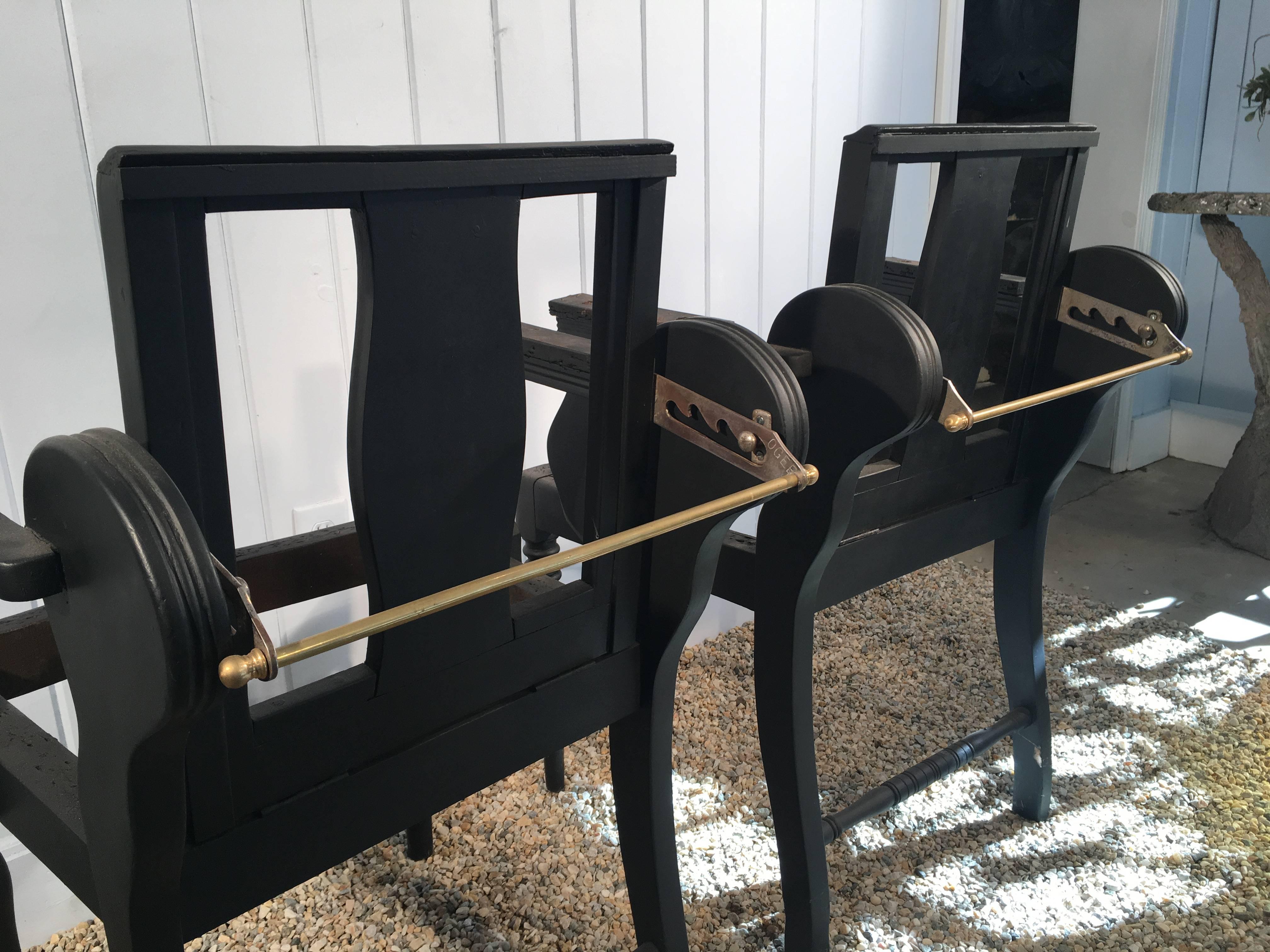 Pair of 19th Century Scottish Barber's Chairs by Lorimer & Moyes In Good Condition For Sale In Woodbury, CT