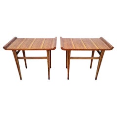 Paire de tables d'appoint ou de chevets en bois, Italie années 60