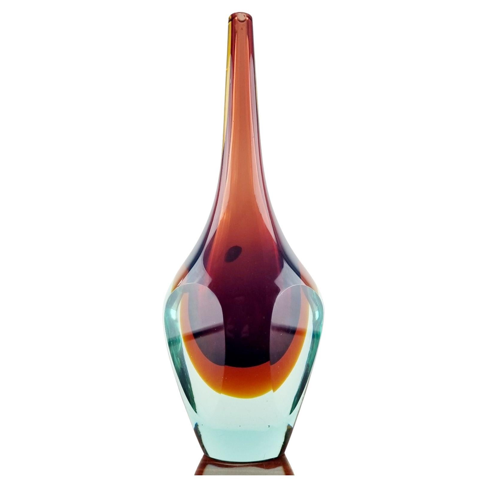 Vaso moderno in vetro di Murano Glass Sommerso di Flavio Poli, Italia anni '70