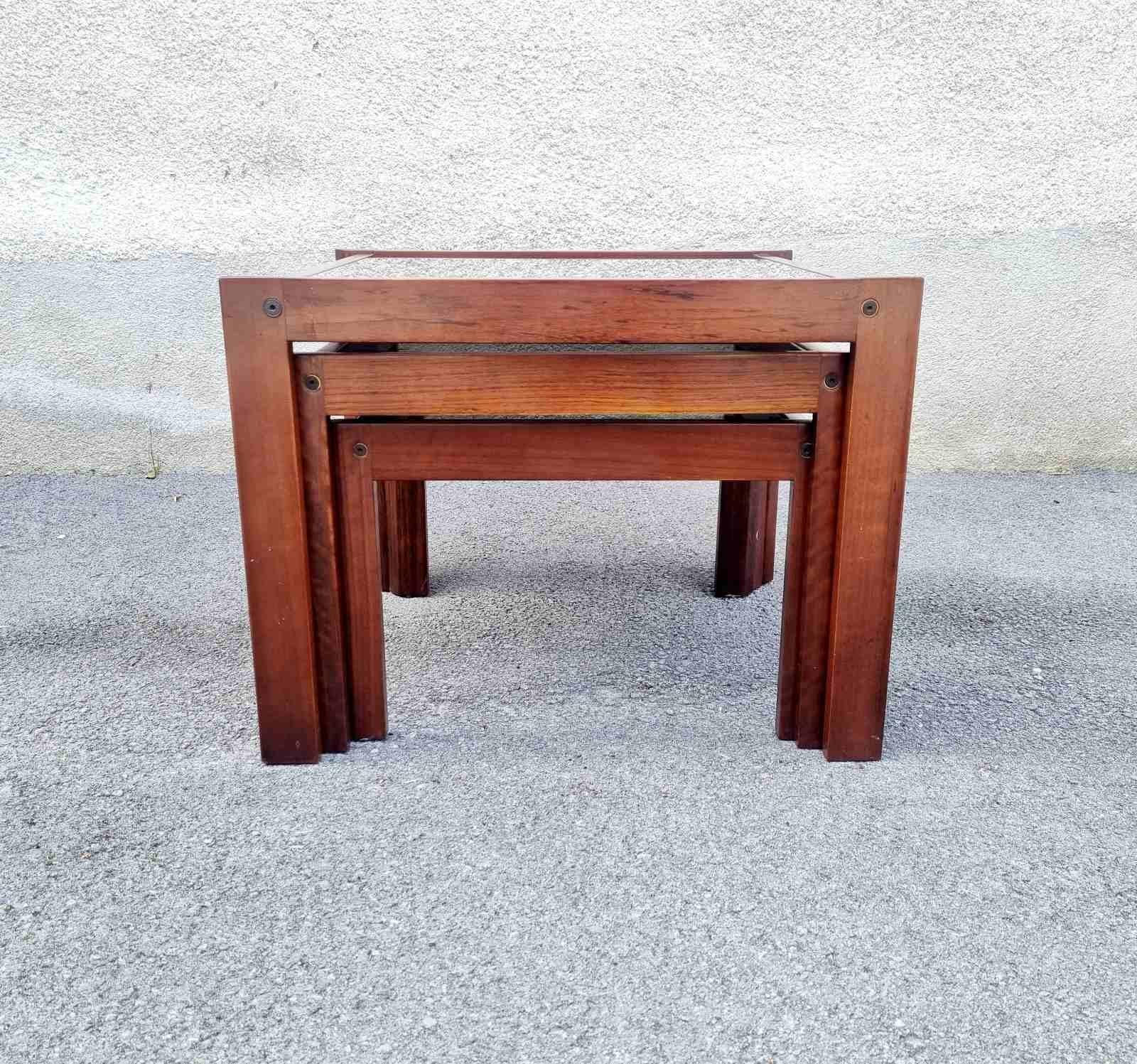 Italian Postmodern Nesting and Stacking Tables, Italy 80s For Sale 6