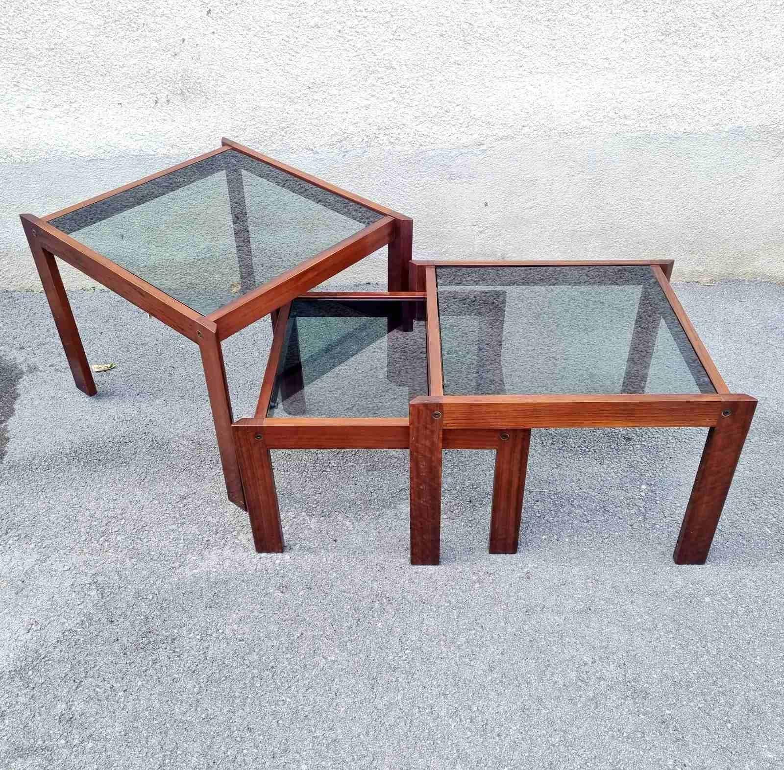 Late 20th Century Italian Postmodern Nesting and Stacking Tables, Italy 80s For Sale