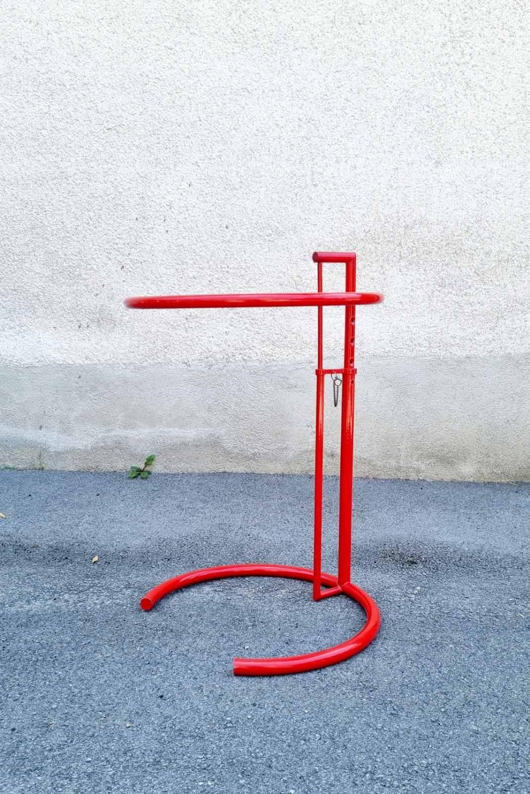 Bauhaus Adjustable Table E 1027 in Red, Designed by Eileen Gray, ClassiCon, 70s For Sale 7