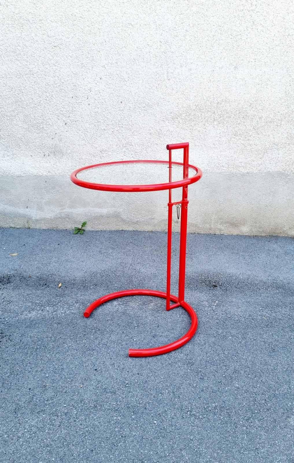 Bauhaus Adjustable Table E 1027 in Red, Designed by Eileen Gray, ClassiCon, 70s For Sale 8