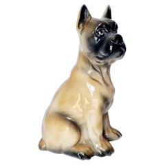 Mid Century Modern Ceramics Boxer Dog Sculpture, Italy 60s