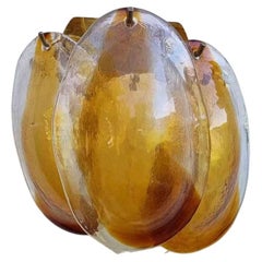 Mid Century Murano Glass Leaves Wall Lamp, La Murrina, Italy 70s