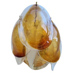 Mid Century Murano Glass Leaves Wall Lamp, La Murrina, Italy 70s