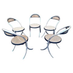 Rare Bauhaus Style Tubular Steel and Wood Chairs, Italy 70s, Set of 5