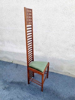 Silla Hill House 1 de mediados de siglo, diseñada por Charles Rennie Machintosh, Italia Años 80