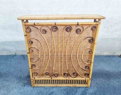 Copri-termosifone moderno italiano in stile Franco Albini, in bambù e rattan, anni '60