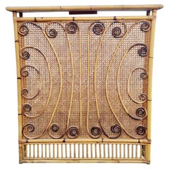 Copri-termosifone moderno italiano in stile Franco Albini, in bambù e rattan, anni '60