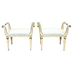 Pair of French 20th Century Gilt Window Seats