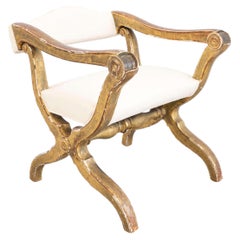19th Century French Gilt Metamorphic Prayer Chair, Hand-Crafted Oak