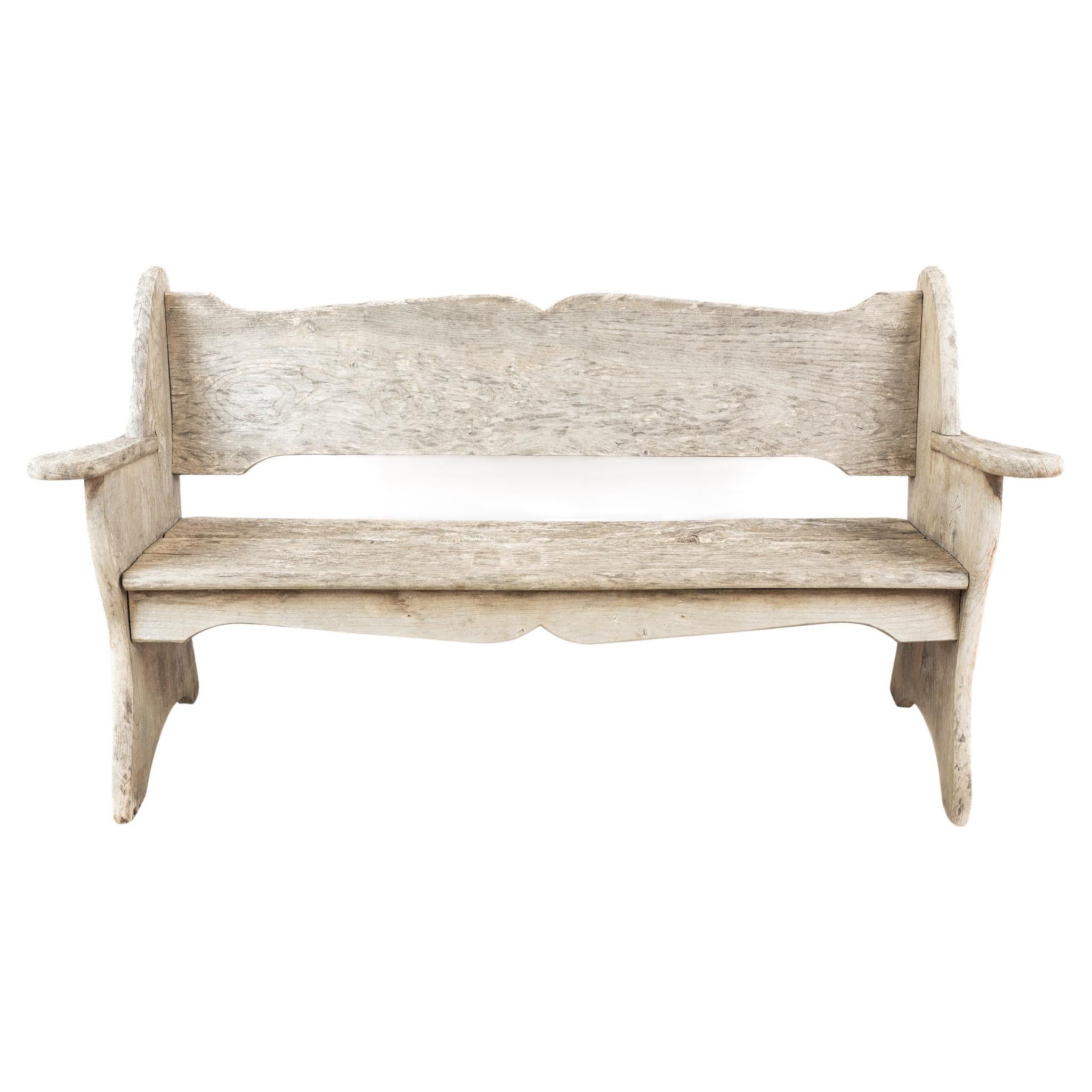 English Silvered Teak Garden Bench