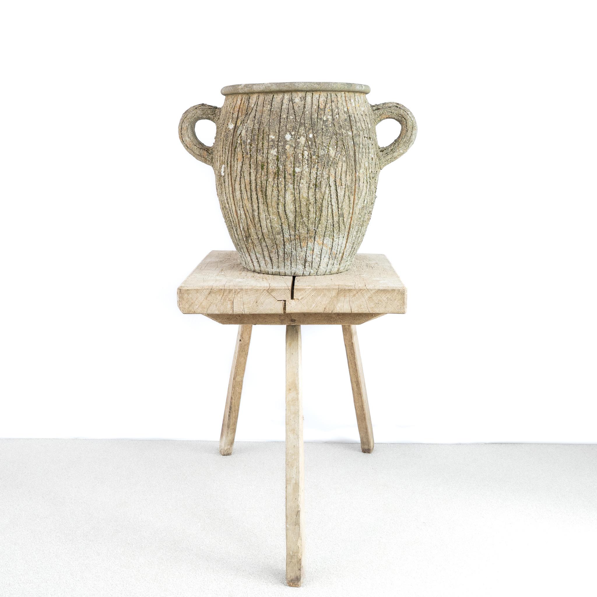 Large scale French Faux Bois Planter with side handles, solid condition.

France, circa 1970.

Height - 51.5 cm 
Width ( Handle to Handle ) - 67 cm 
Please message if any further info or photos are required 
SHIPPING
The quotes shown are automated