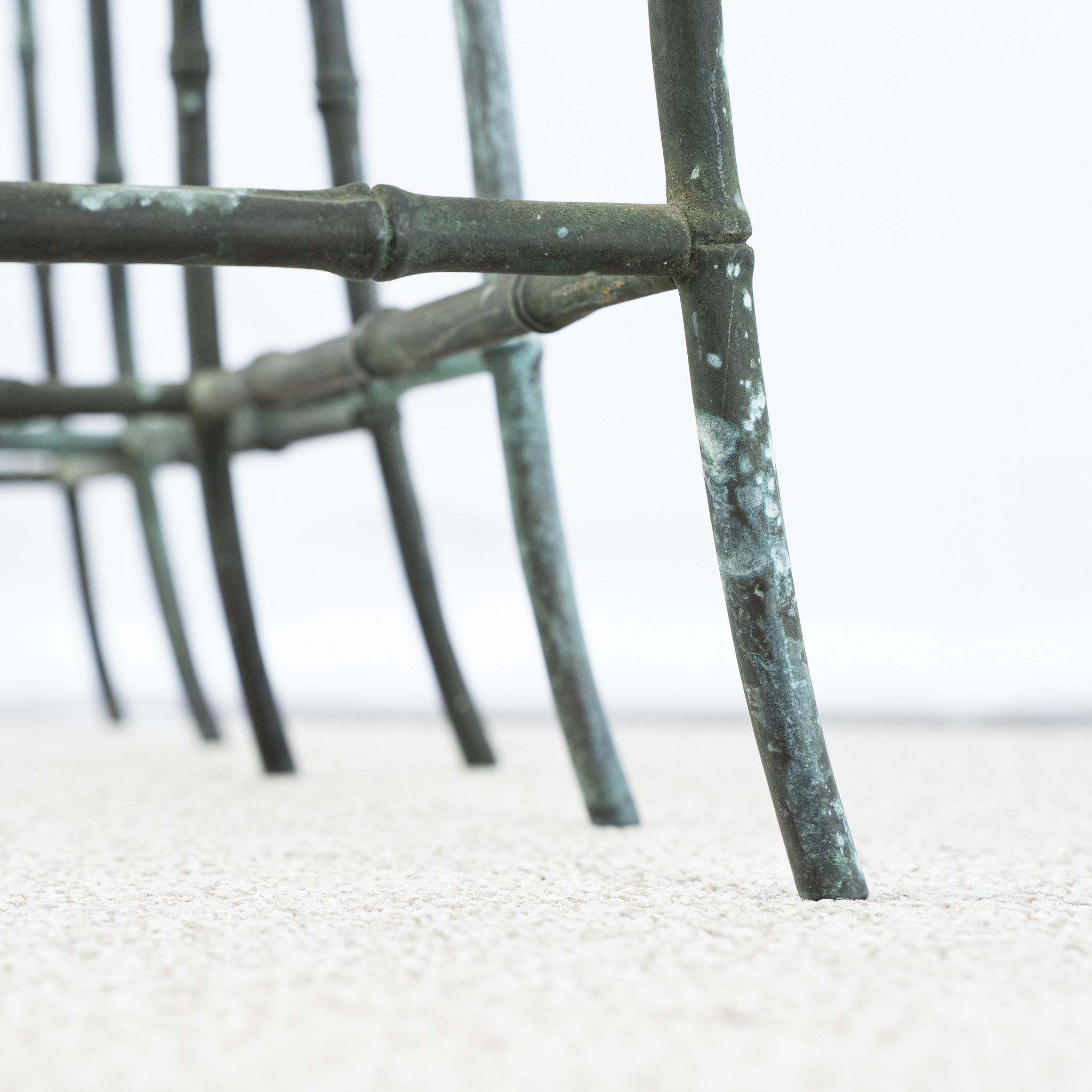 Hand-Crafted A Rare Nest of Bronze Faux Bamboo Maison Baguès Tables For Sale
