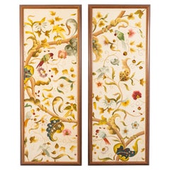 Exceptional 5’4” Framed English 19th Century Crewelworks