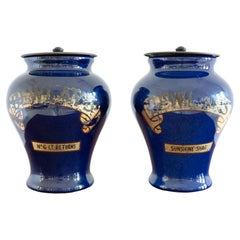 Pair of English Royal Doulton Bewlay's Tobacco Jars / Table Lamps Christies