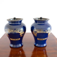 Pair of English Royal Doulton Bewlay's Tobacco Jars / Table Lamps Christies