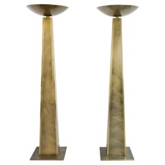 6 Foot Pair of Belgo Chrome Floor Lamps Rare Lighting