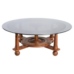 Mesa de centro enorme de cristal, atribuida a Charles Dudouyt