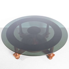 Mesa de centro enorme de cristal, atribuida a Charles Dudouyt