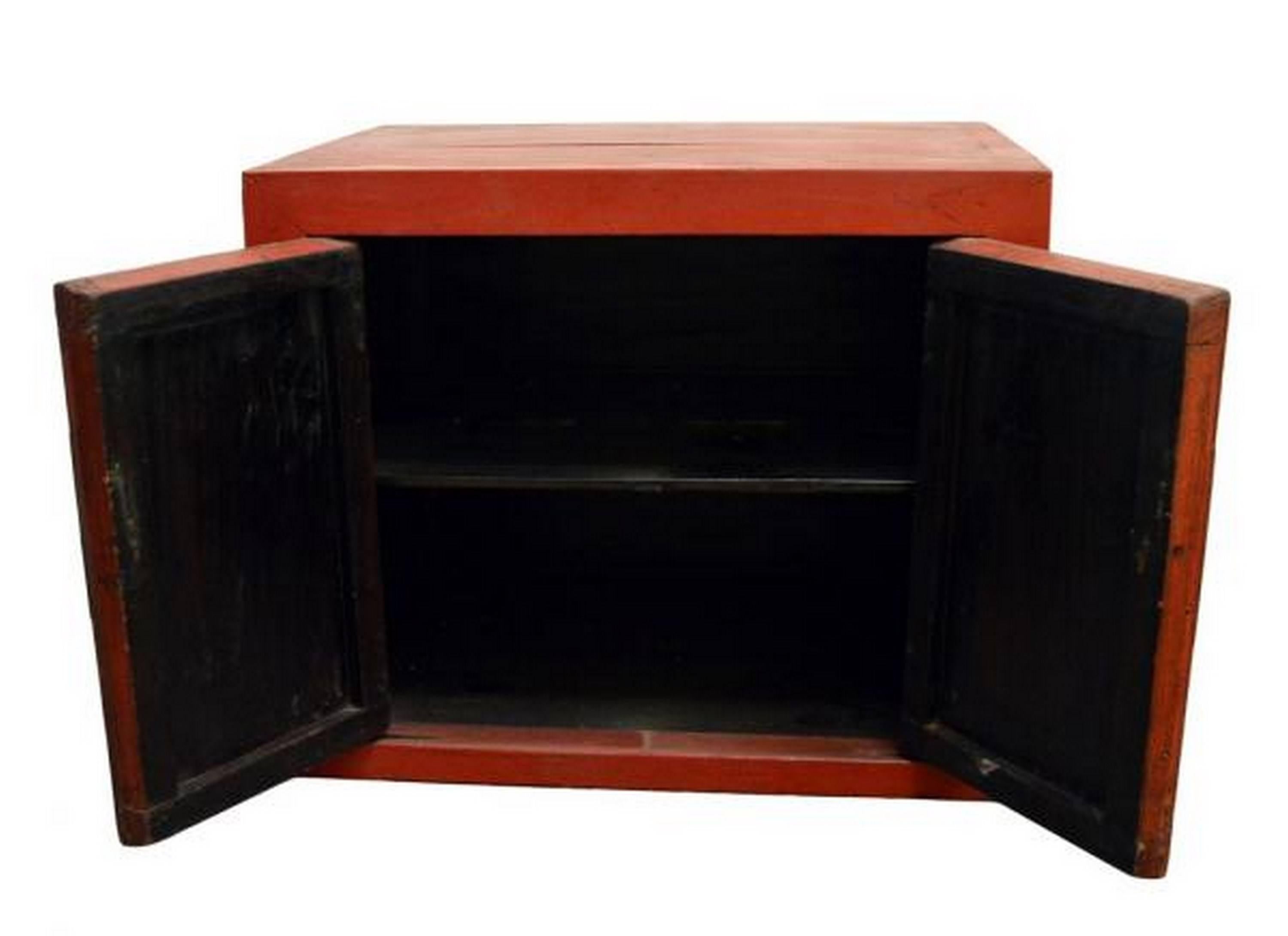 red lacquer chinese cabinet