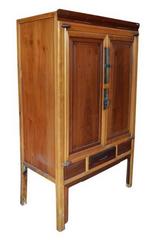 Antique Chinese Large Brown Lacquer Cabinet or Armoire
