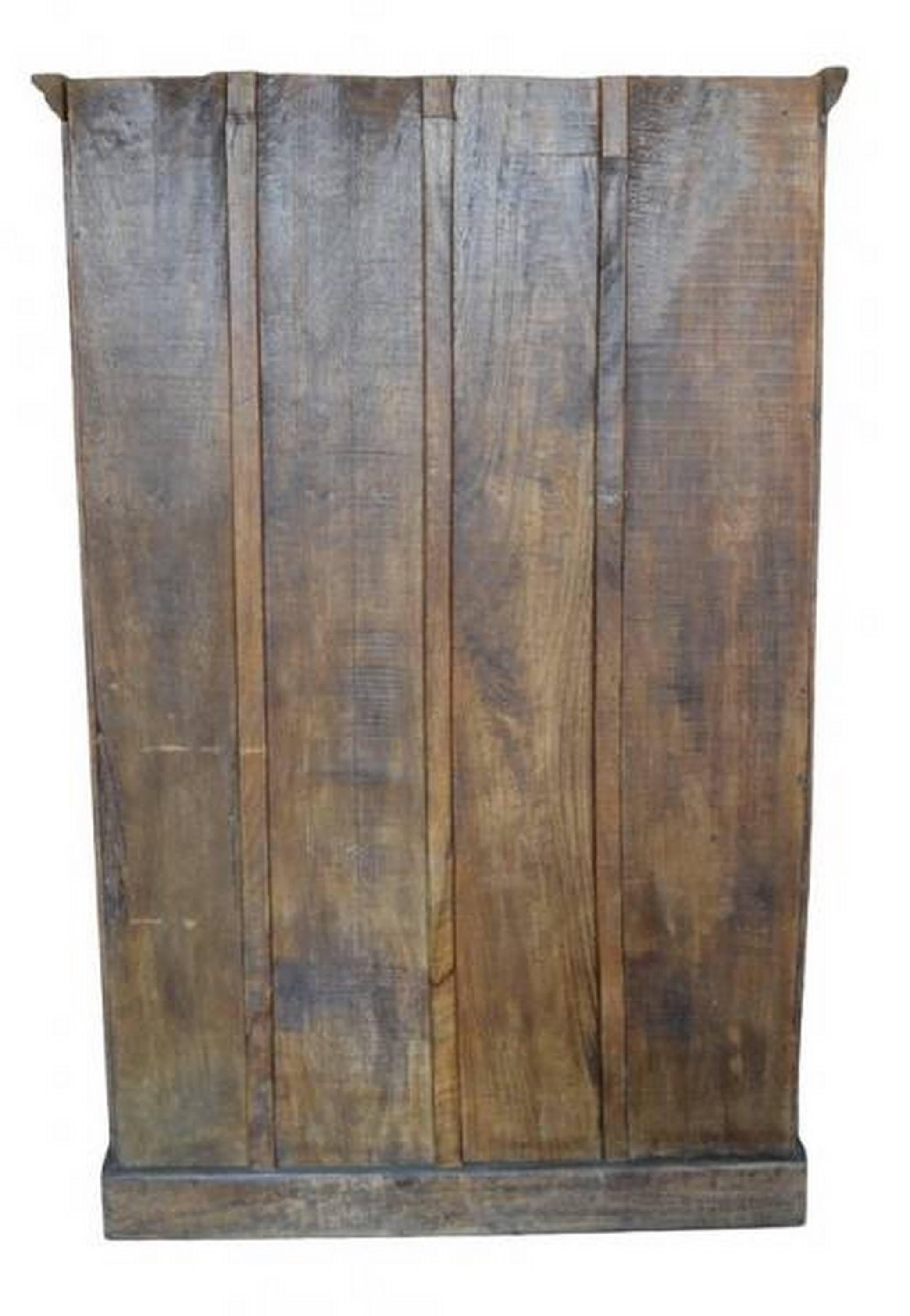 Antique Indian Tall Rustic Cabinet with Carved Doors from the 19th Century In Good Condition For Sale In Yonkers, NY